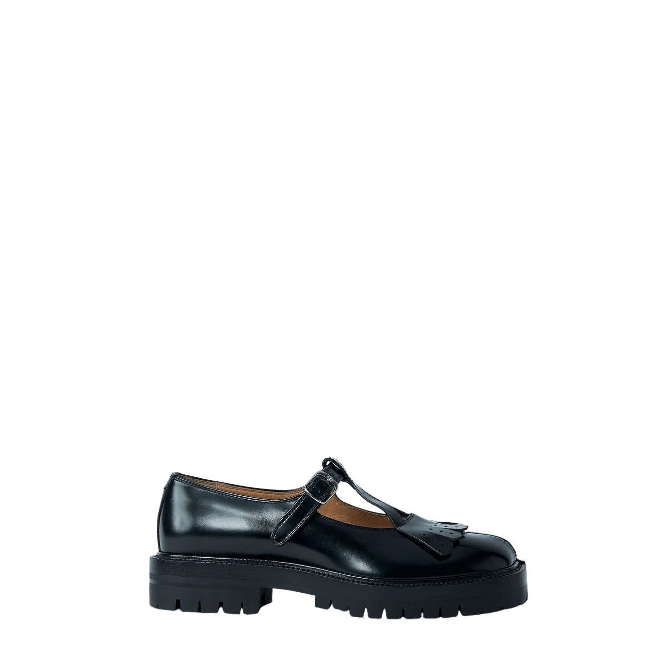 MAISON MARGIELA Tabi Black Leather Mary Jane Shoes New & Aut