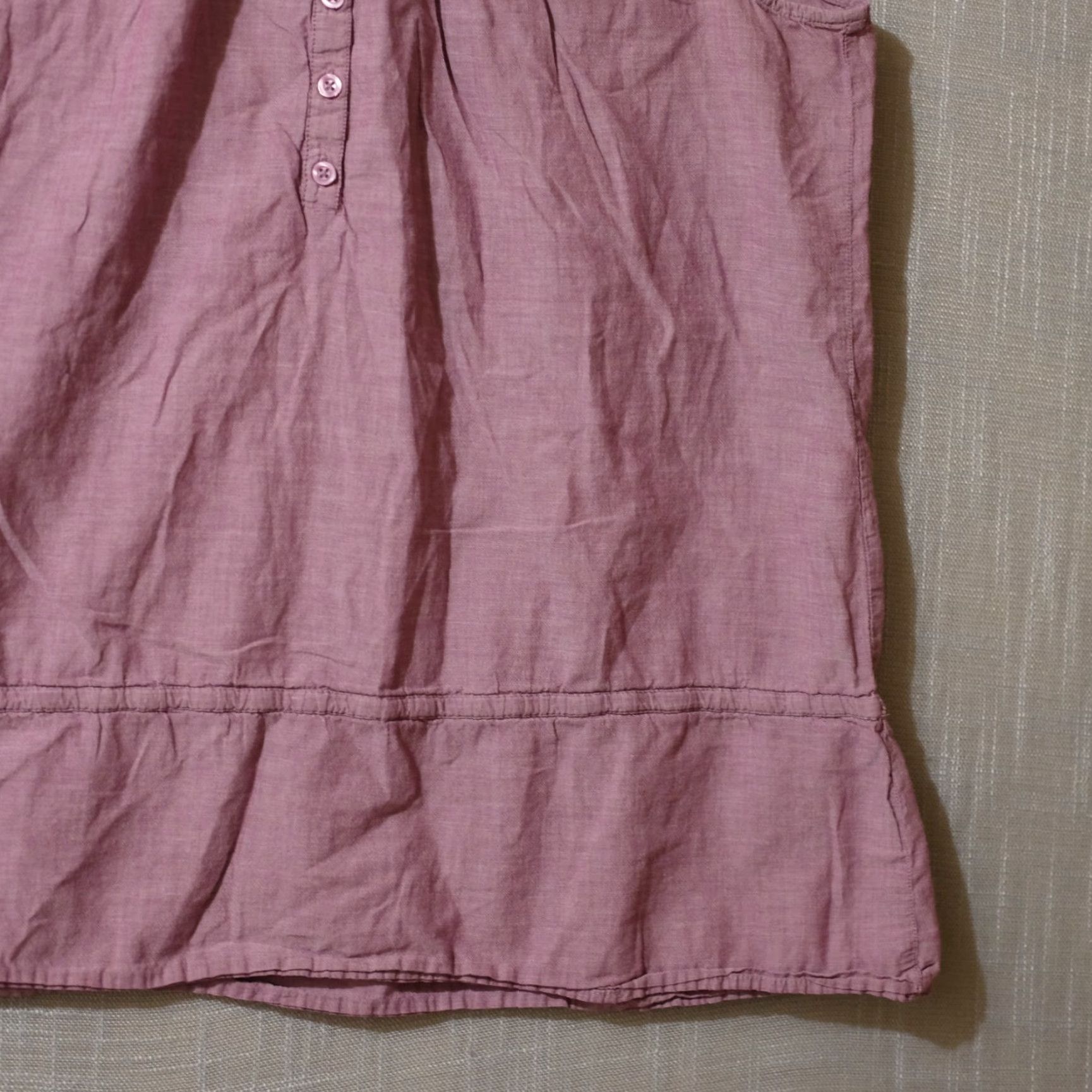 Croft & Barrow CROFT & BARROW Tank Top 100% Cotton 1/2 Button Lightweight Sheer Size XL Dusty Purple Women Sleeveless Round Neck Casual Travel Basic" Size XL / US 12-14 / IT 48-50 - 4 Thumbnail