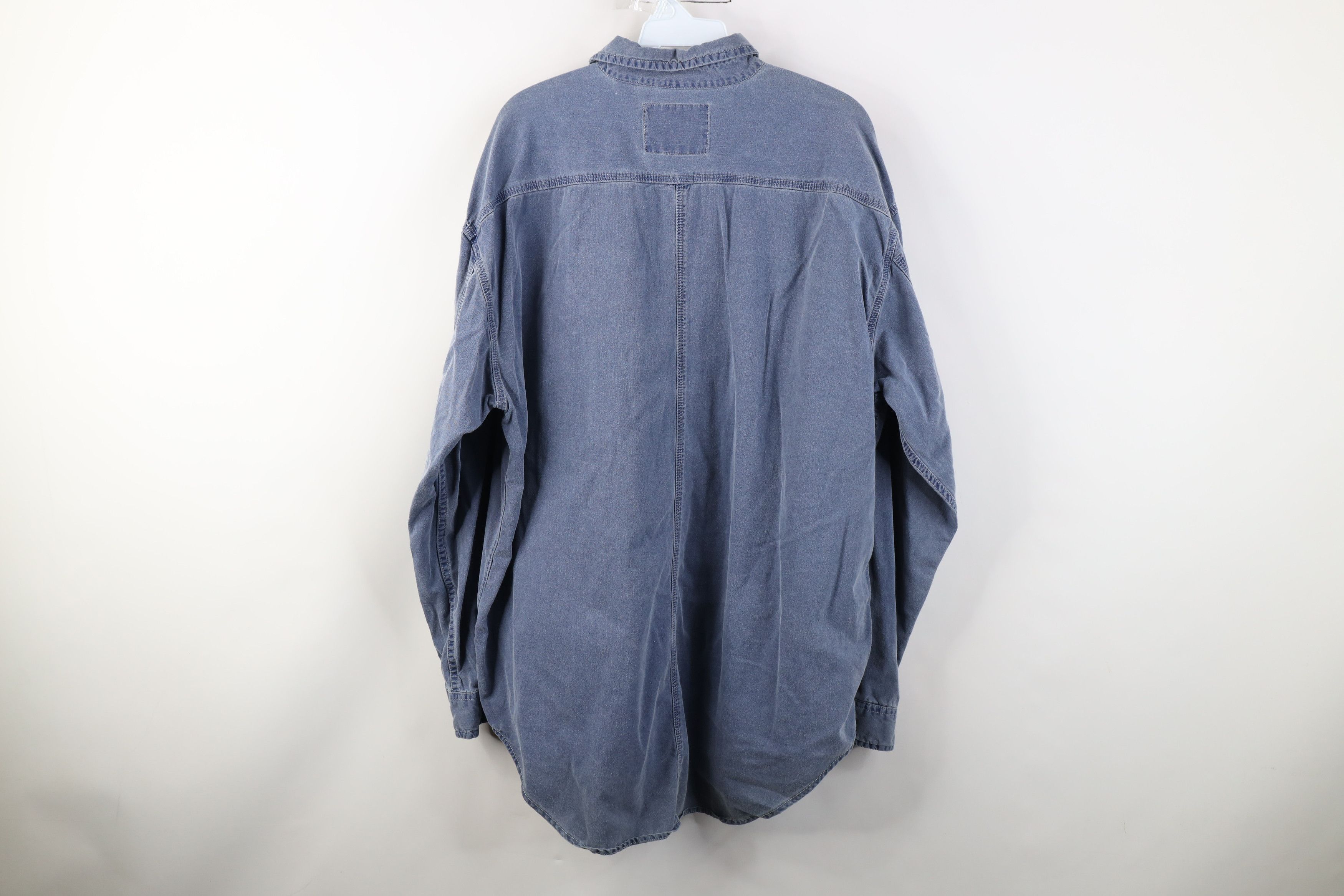 Levi's Vintage 90s Levis Stonewash Baggy Collared Button Shirt Blue Size US L / EU 52-54 / 3 - 12 Thumbnail
