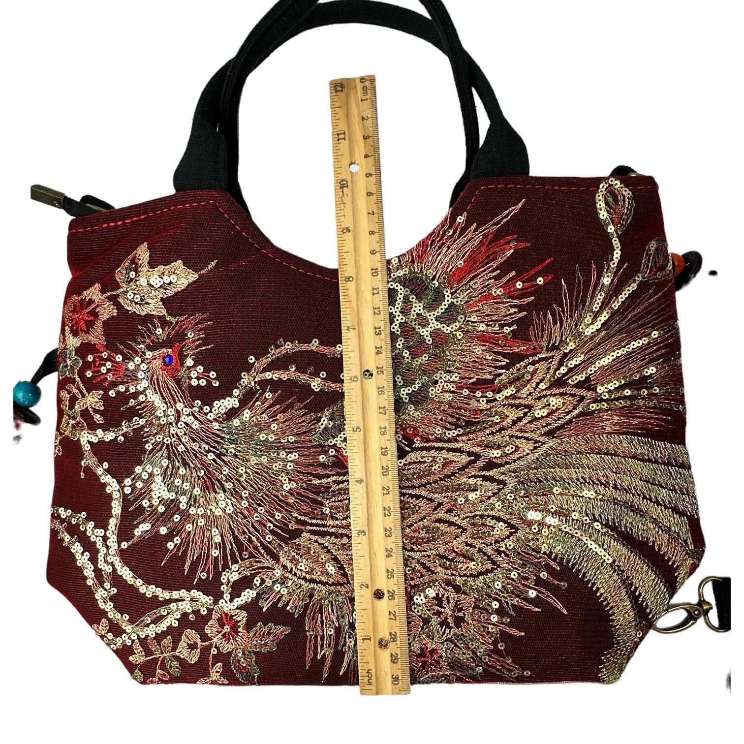 Designer Crossbody/Double Handle Tote Handbag Embroidered & Beaded Ph Size ONE SIZE - 2 Thumbnail
