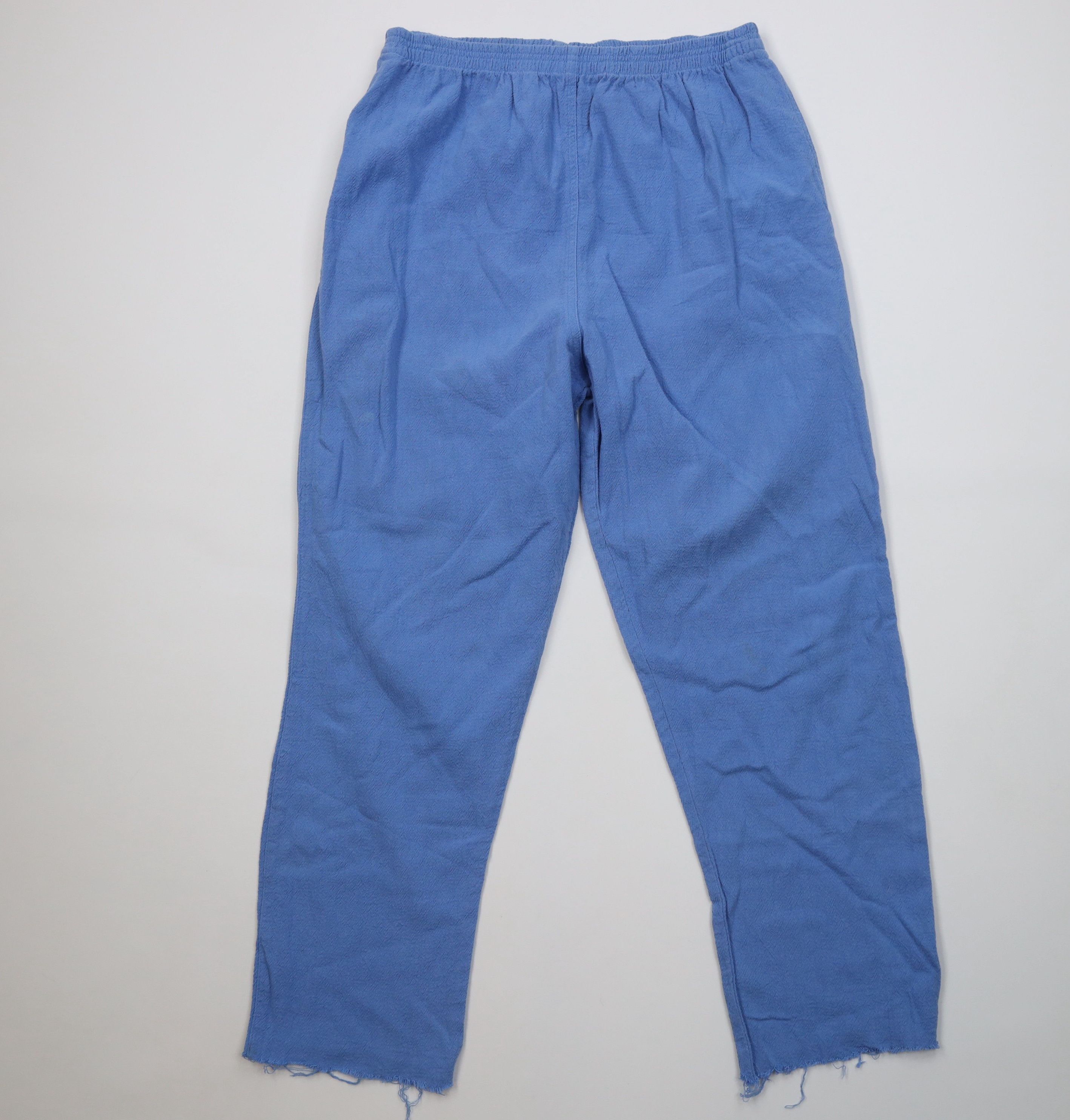 Vintage Vintage 90s Streetwear Gauzy Cotton Wide Leg Pants Blue USA Size 30" / US 8 / IT 44 - 1 Thumbnail