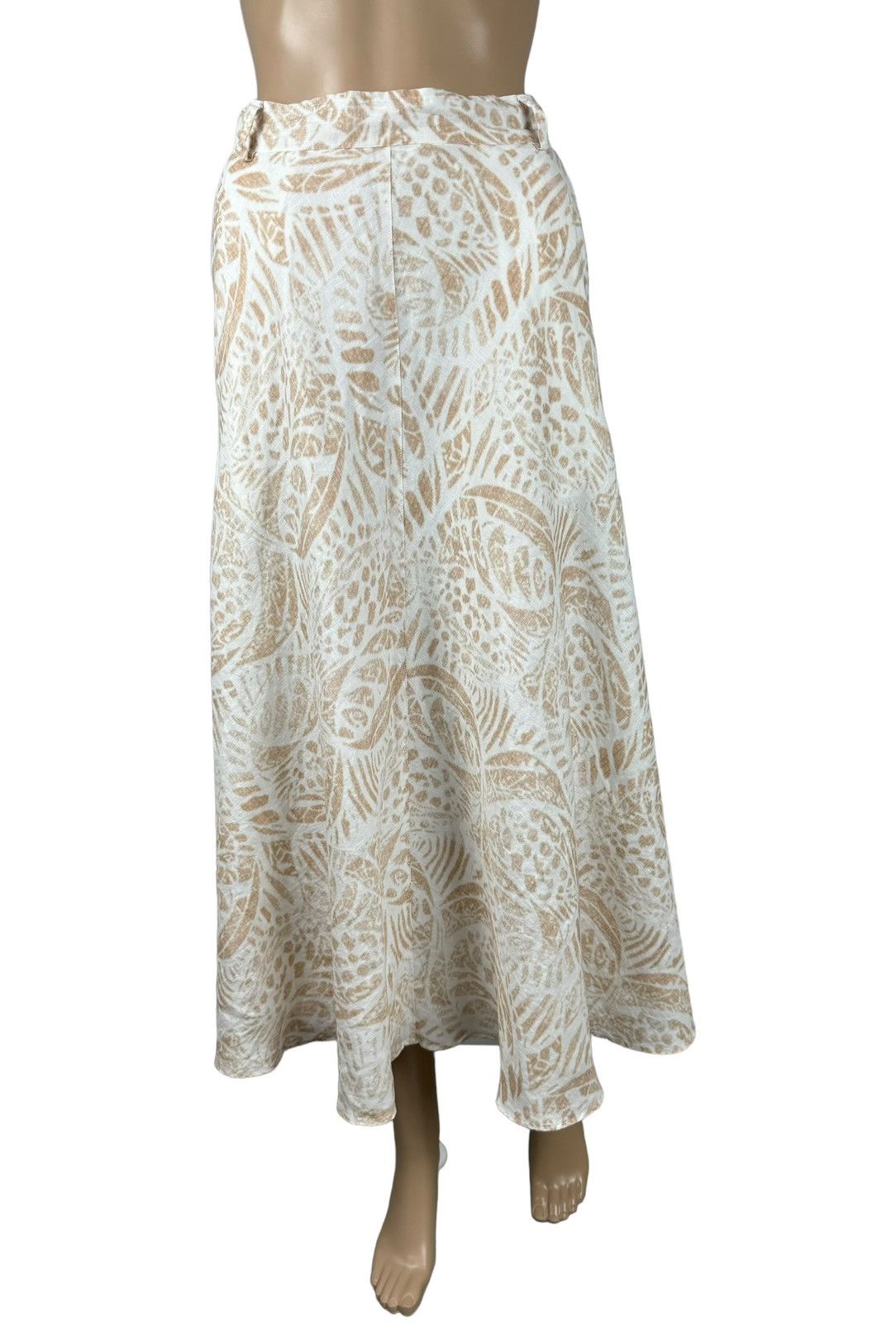 Designer Hemisphere Maxi Long Skirt Pleated Linen Printed size M Size 26" / US 2 / IT 38 - 1 Thumbnail