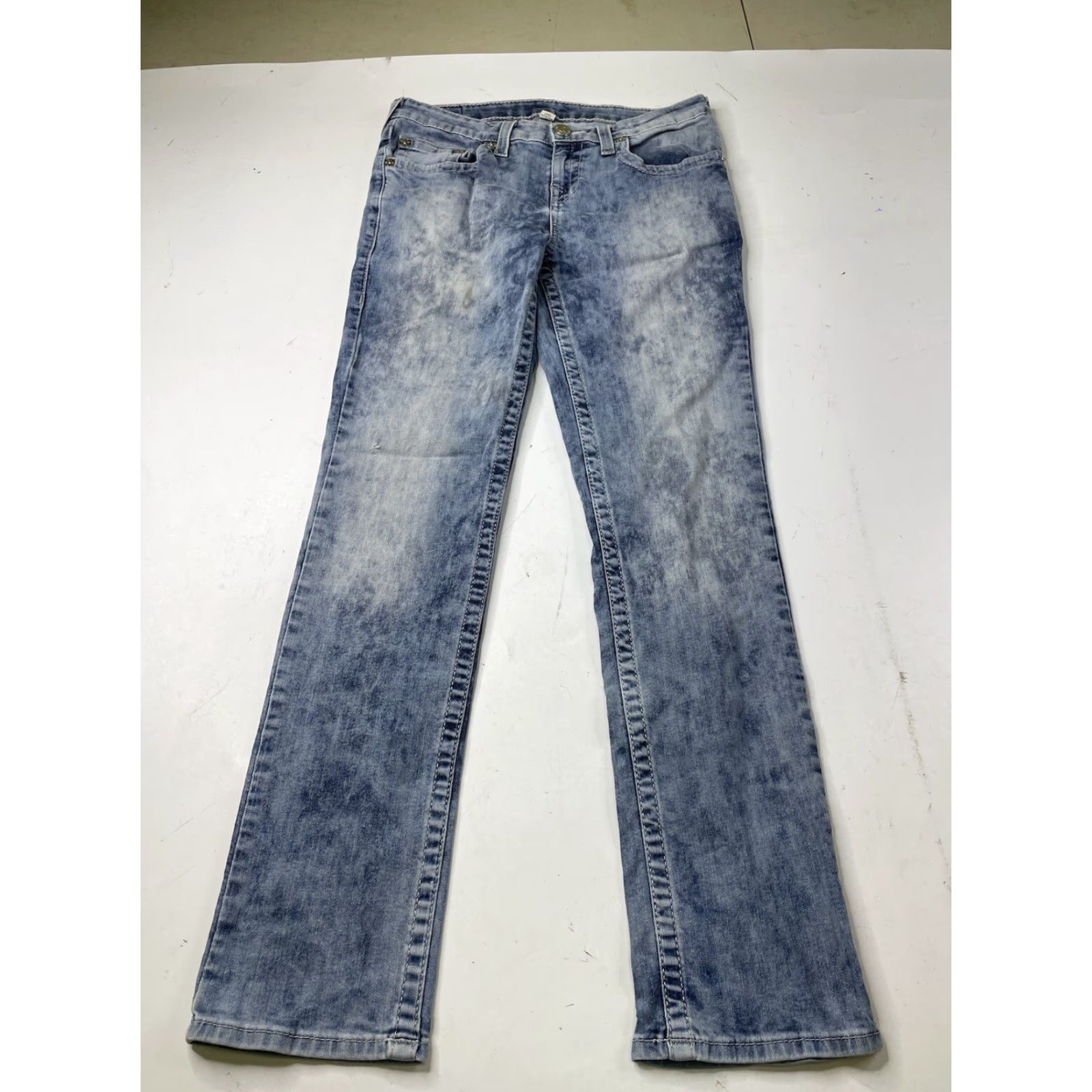 True Religion True Religion Womens Jeans Slim Distressed Denim 18 Blue Slim Fit Low Y2K Stain Hole, Regular Size 18 Womens Jeans Size 40" / US 18 - 3 Thumbnail