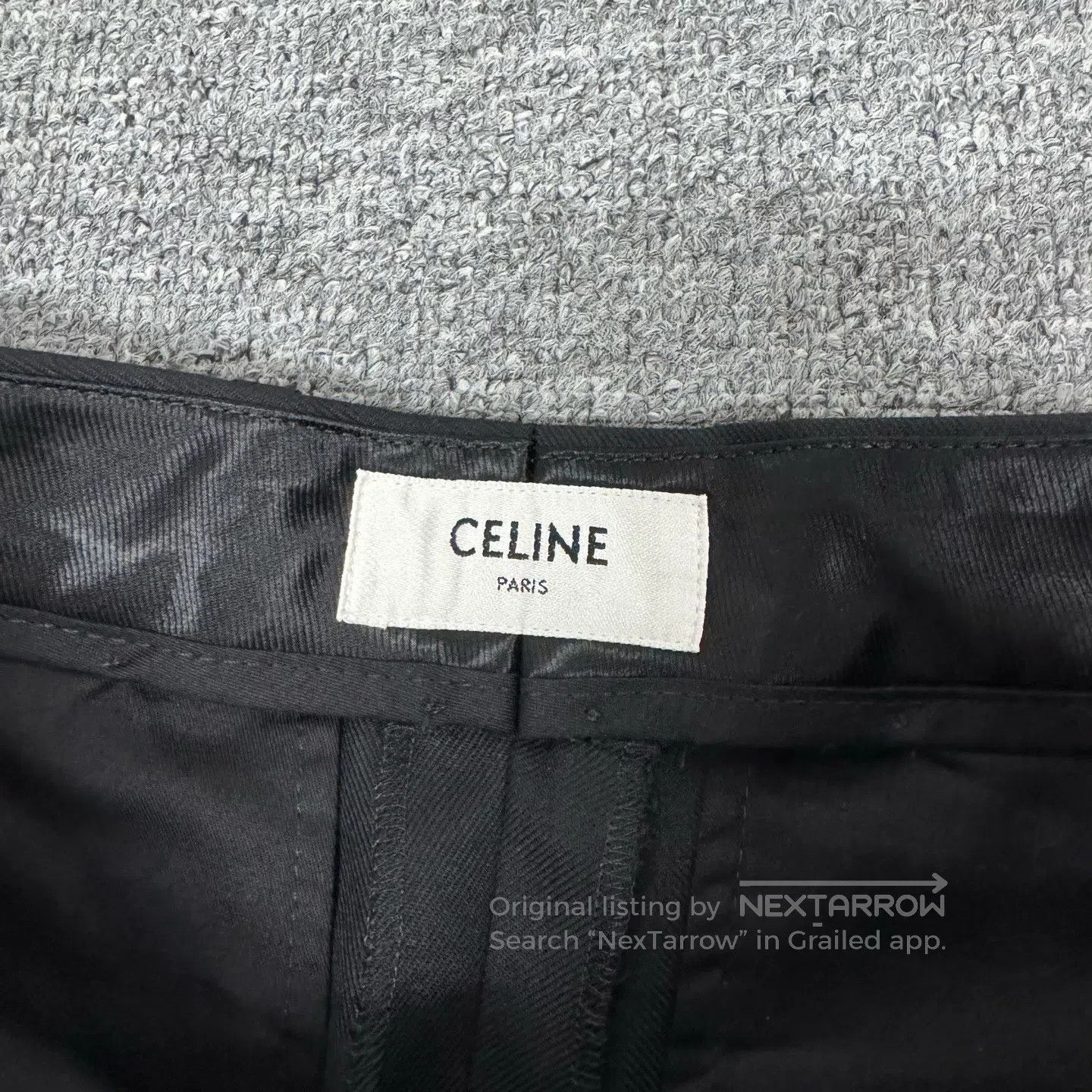 Celine CELINE size 34 Black, pleated, wide-leg wool casual pants/ Size 26" / US 2 / IT 38 - 5 Thumbnail