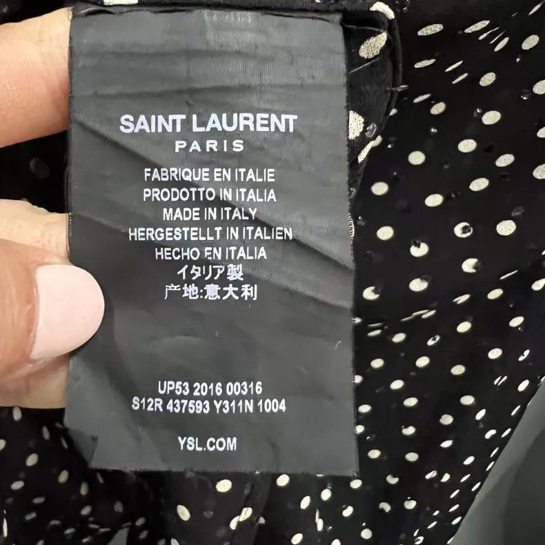 Saint Laurent Paris Saint Laurent Polka Dot Embroidered Shirt-2508 Size US M / EU 48-50 / 2 - 4 Thumbnail