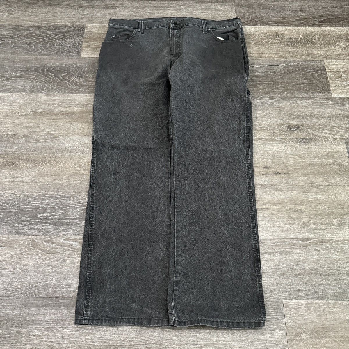 Dickies × StraightFaded × Vintage Vintage Y2K Dickies faded black wide leg carpenter jeans Size US 36 / EU 52 - 2 Thumbnail