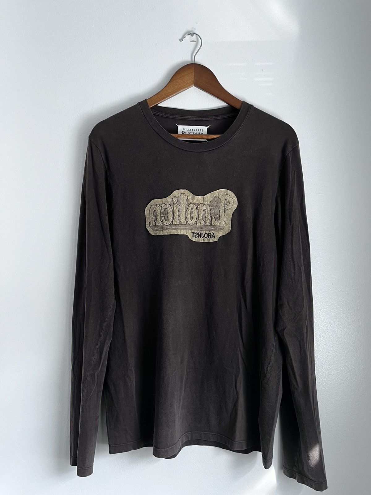 Pre-owned Maison Margiela Aw05 Reverse Embroidered Shirt In Brown