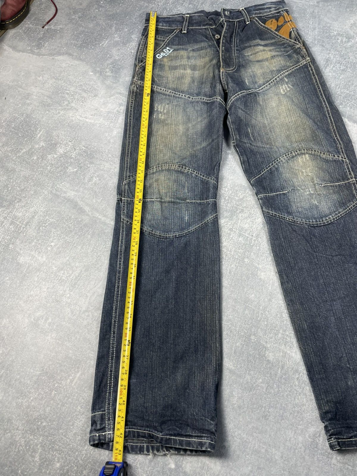 G-Star Vintage distressed BIG LOGO G Star Raw denim jeans Size US 30 / EU 46 - 11 Thumbnail