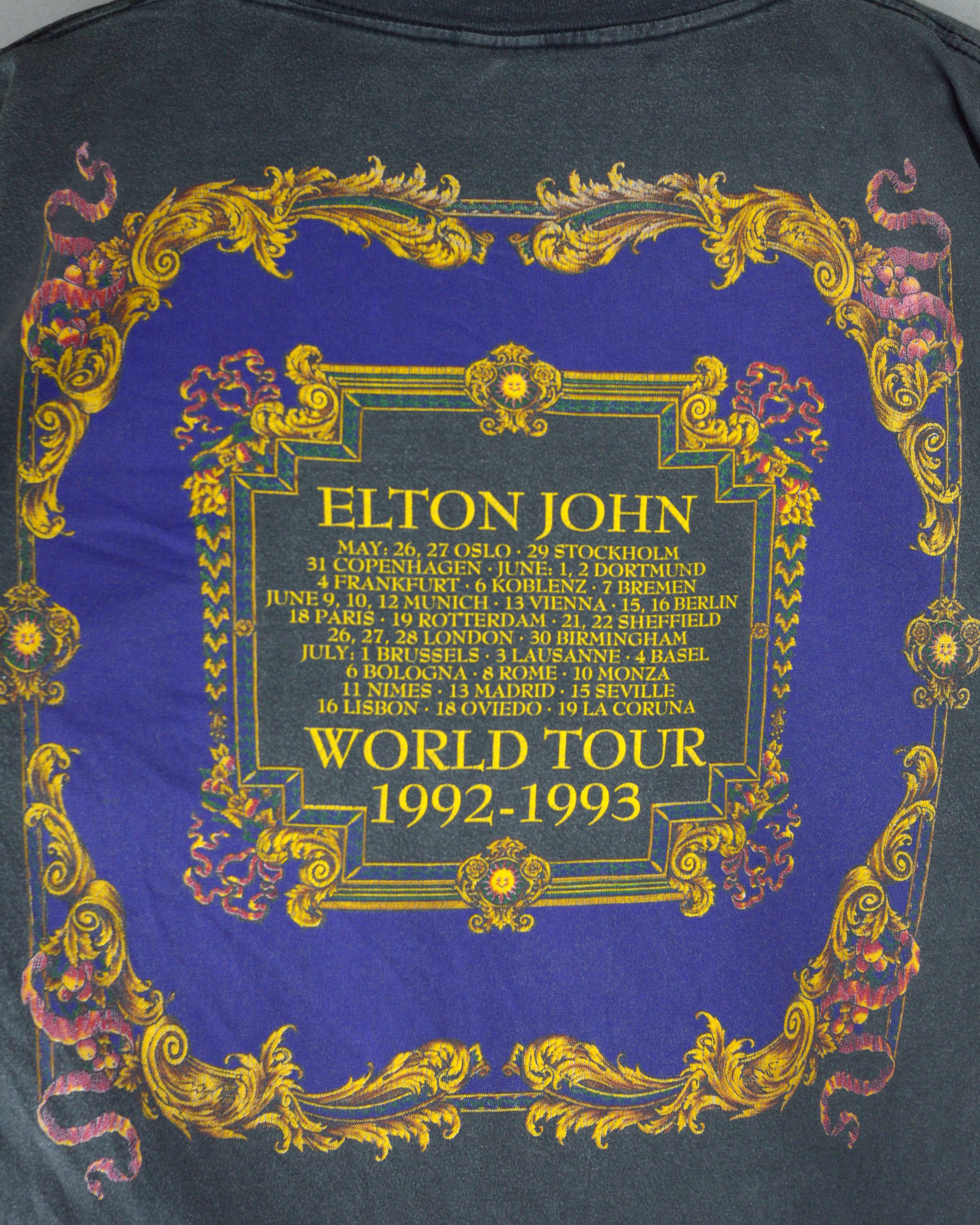 Vintage Vintage Elton John Gianni Versace The Tour 1992 t shirt Size US XL / EU 56 / 4 - 4 Thumbnail
