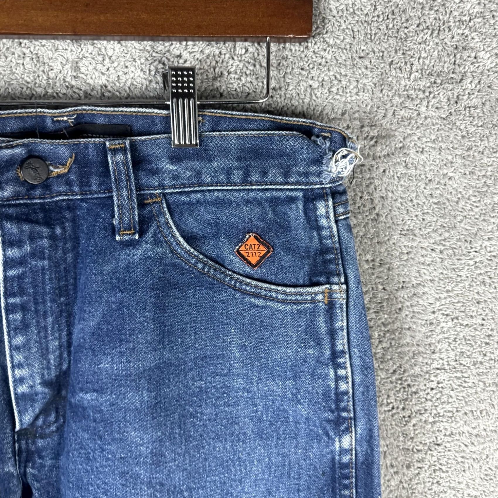 Wrangler Wrangler FR Jeans Mens 31x30 Blue Flame Resistant Straight Denim PBR Workwear Size US 31 - 3 Thumbnail