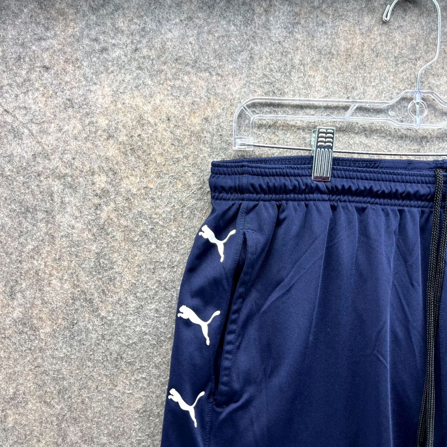 Puma PUMA Shorts Mens XL Blue Athletic Basketball Elastic Waist All over Logo Vtg Size US 36 / EU 52 - 6 Thumbnail