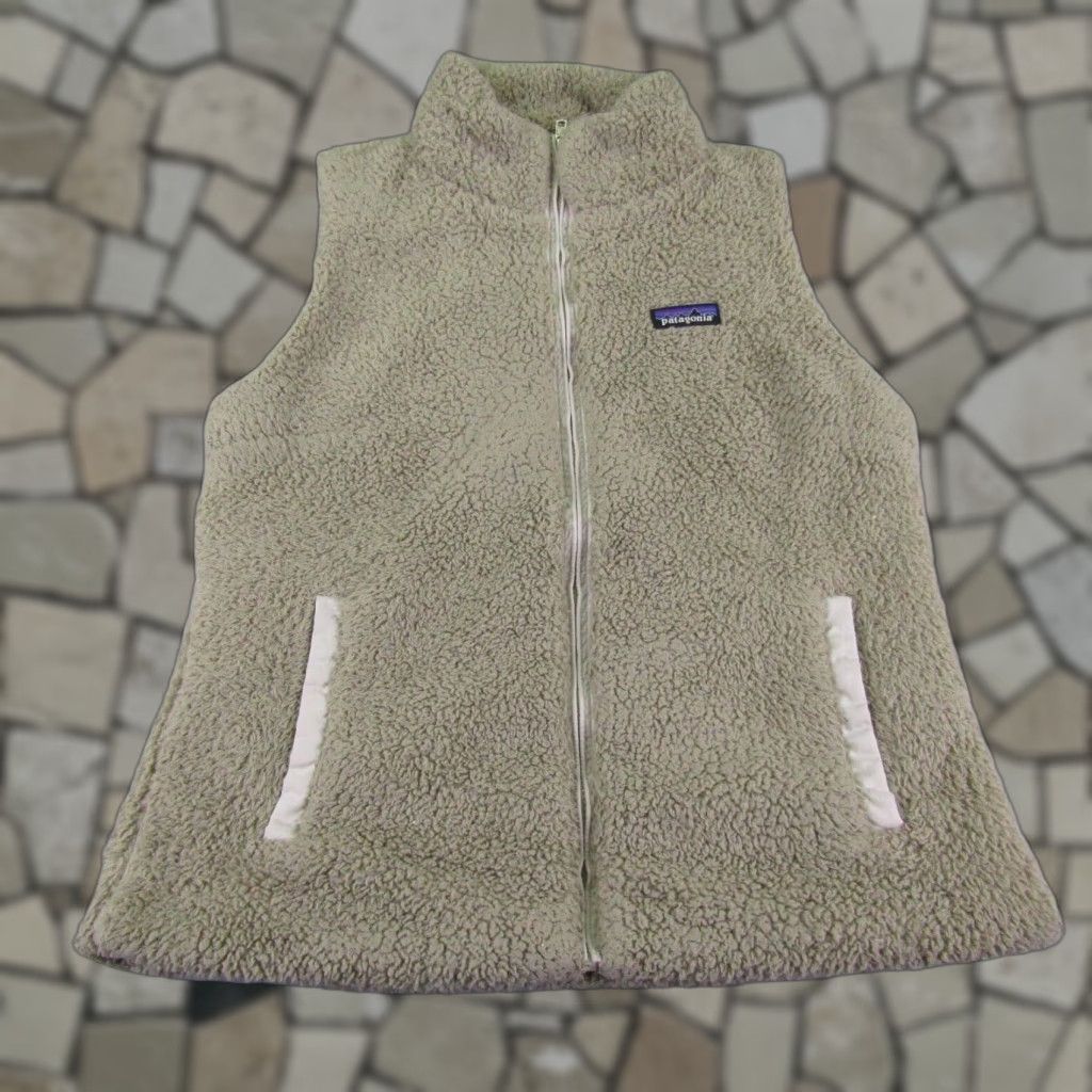Patagonia VINTAGE Patagonia Vest Womens L Tan Los Gatos Fleece Deep Pile Sherpa Full Zip Up Size L / US 10 / IT 46 - 1 Thumbnail