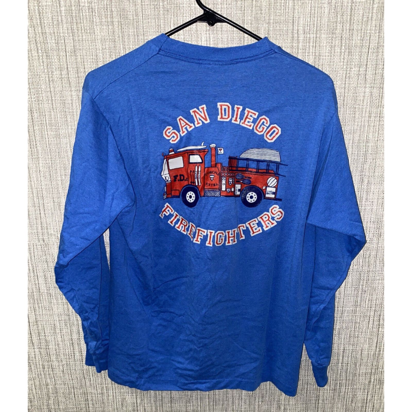 Vintage Screen Stars Best Mens Blue Long Sleeve T-Shirt Size L Regular 20 In Armpit San Diego Size US L / EU 52-54 / 3 - 2 Thumbnail