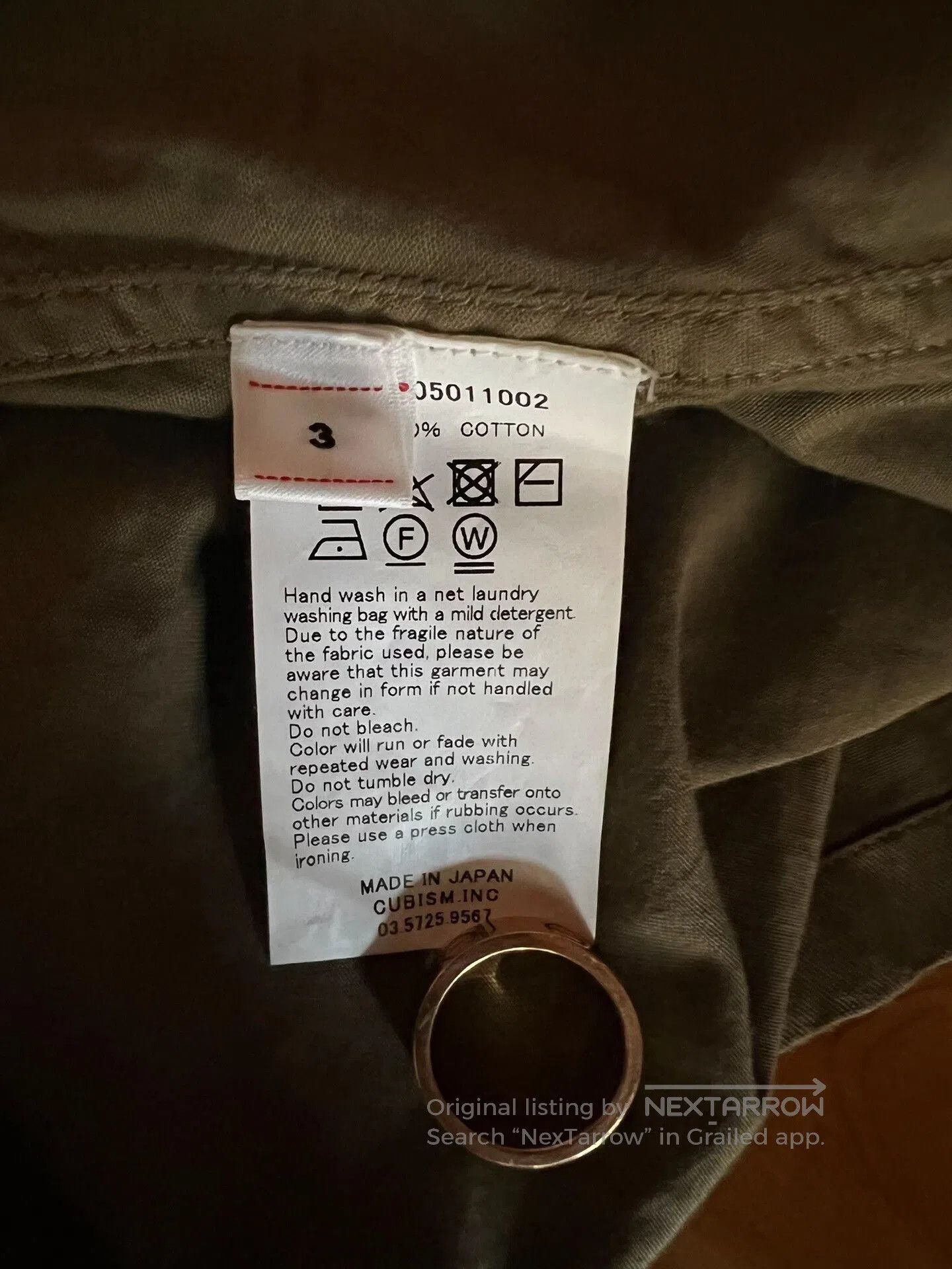 Visvim visvim Giza Cotton Baseball Shirt in Olive Green. Size US M / EU 48-50 / 2 - 7 Thumbnail