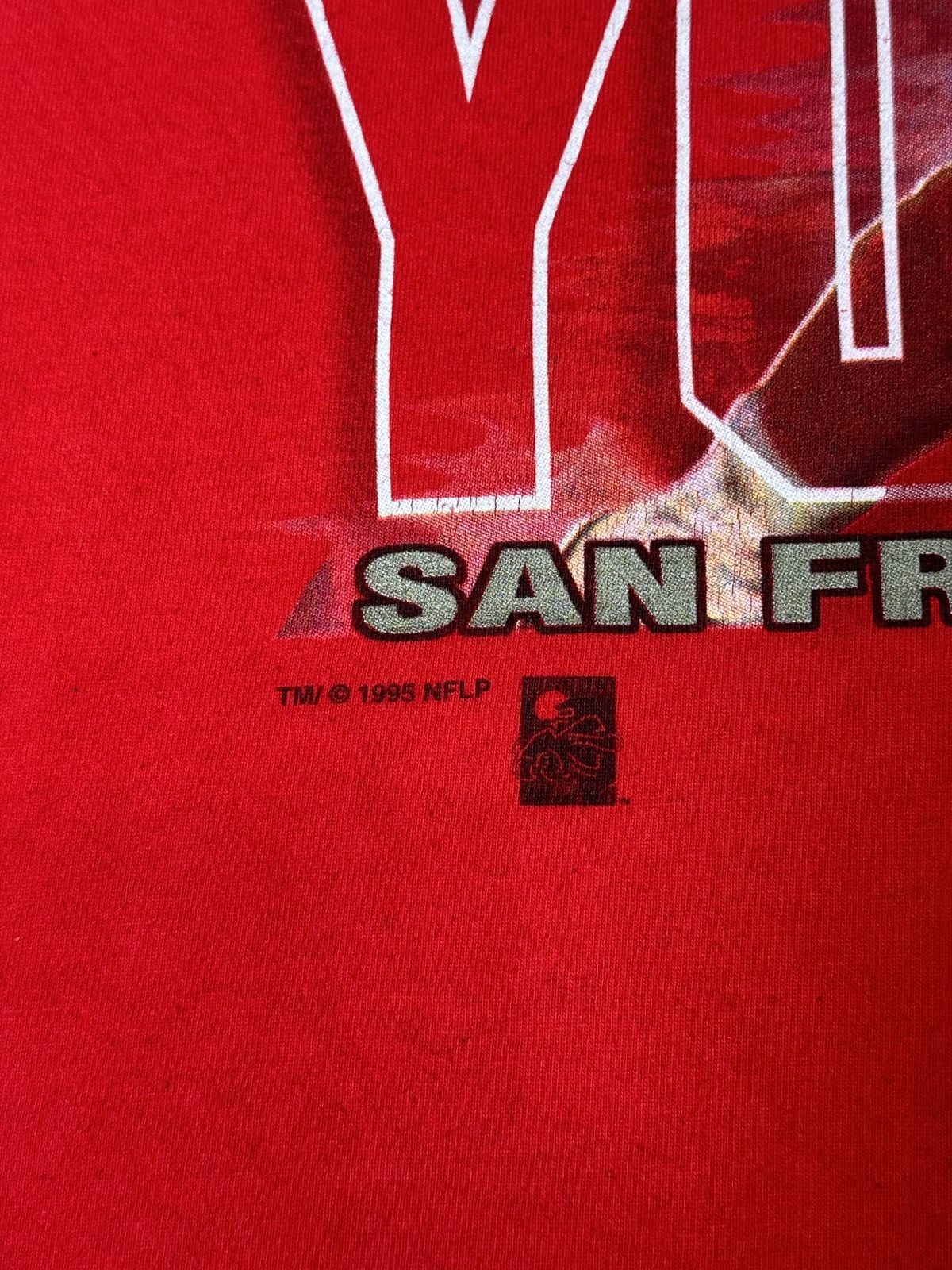 Salem Sportswear × Vintage Vintage 90s Steve Young Salem San Francisco 49ers T Shirt Size US XXL / EU 58 / 5 - 3 Thumbnail