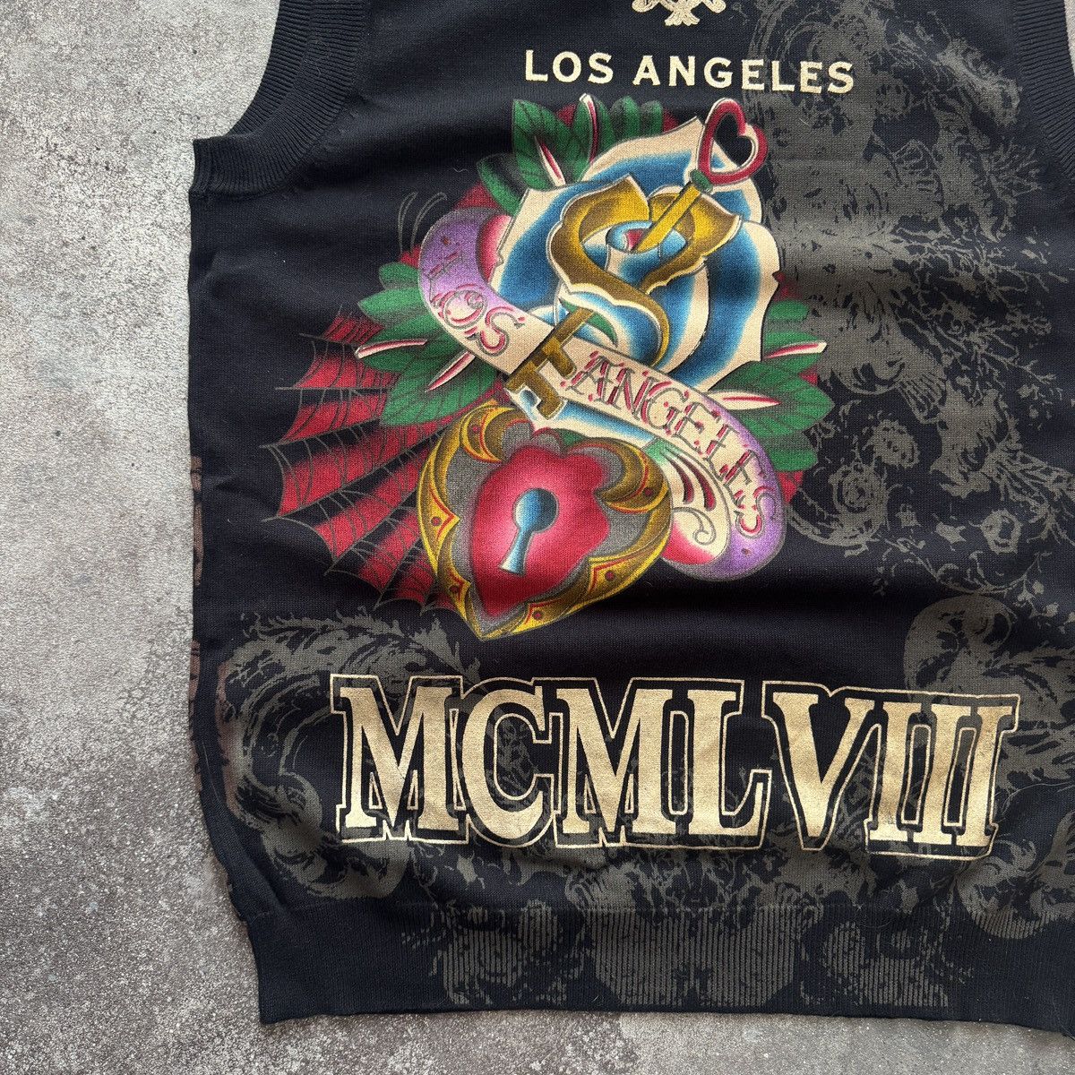 Ed Hardy Christian Audigier (Ed Hardy) Y2K Rhinestones Sweater Vest Size US XL / EU 56 / 4 - 7 Thumbnail