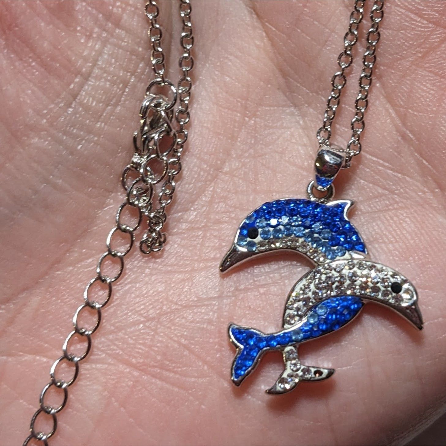 Other Rhinestone Double Dolphin Necklace Size ONE SIZE - 10 Thumbnail