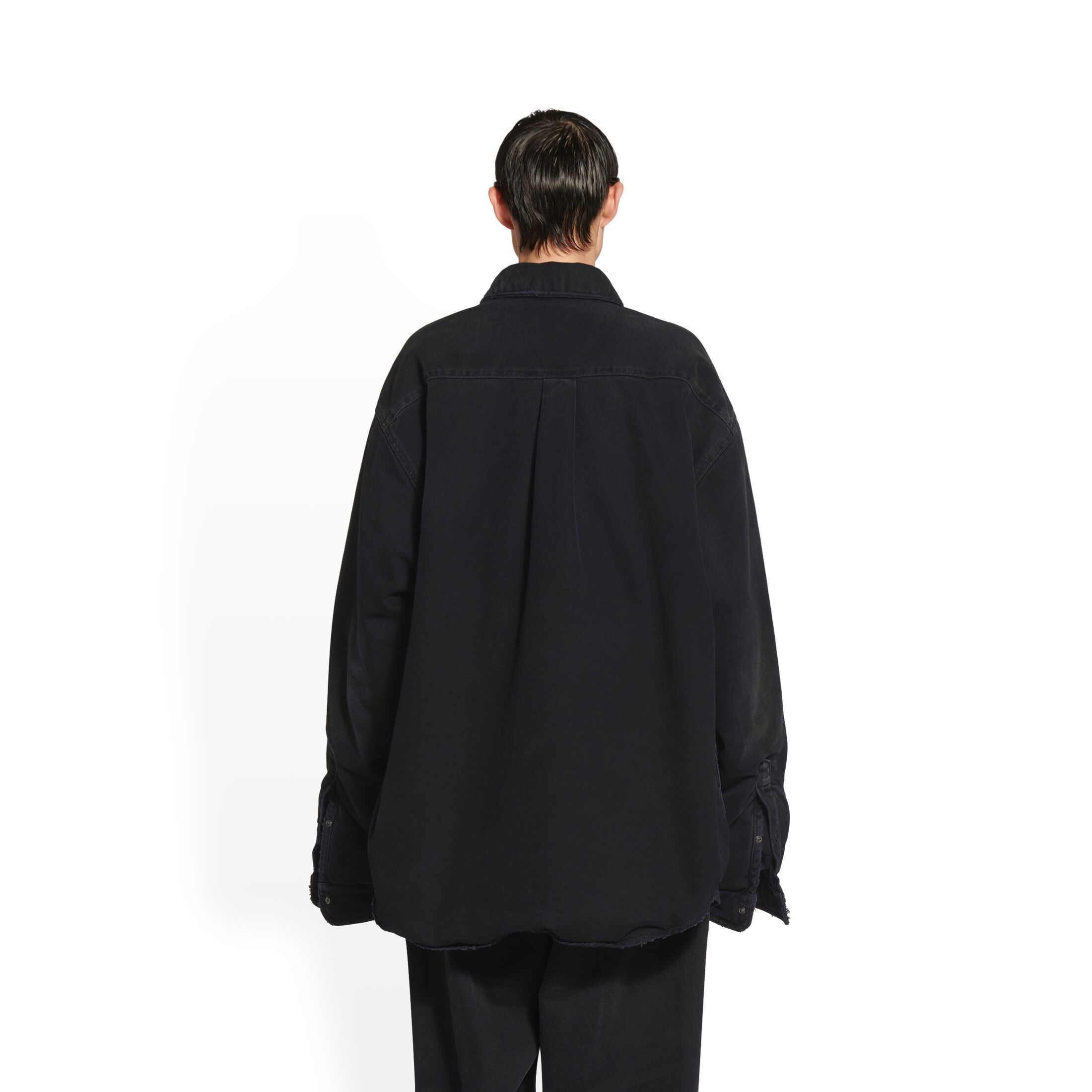 Balenciaga o1w1db11125 Padded Shirt in Black Size US S / EU 44-46 / 1 - 4 Thumbnail