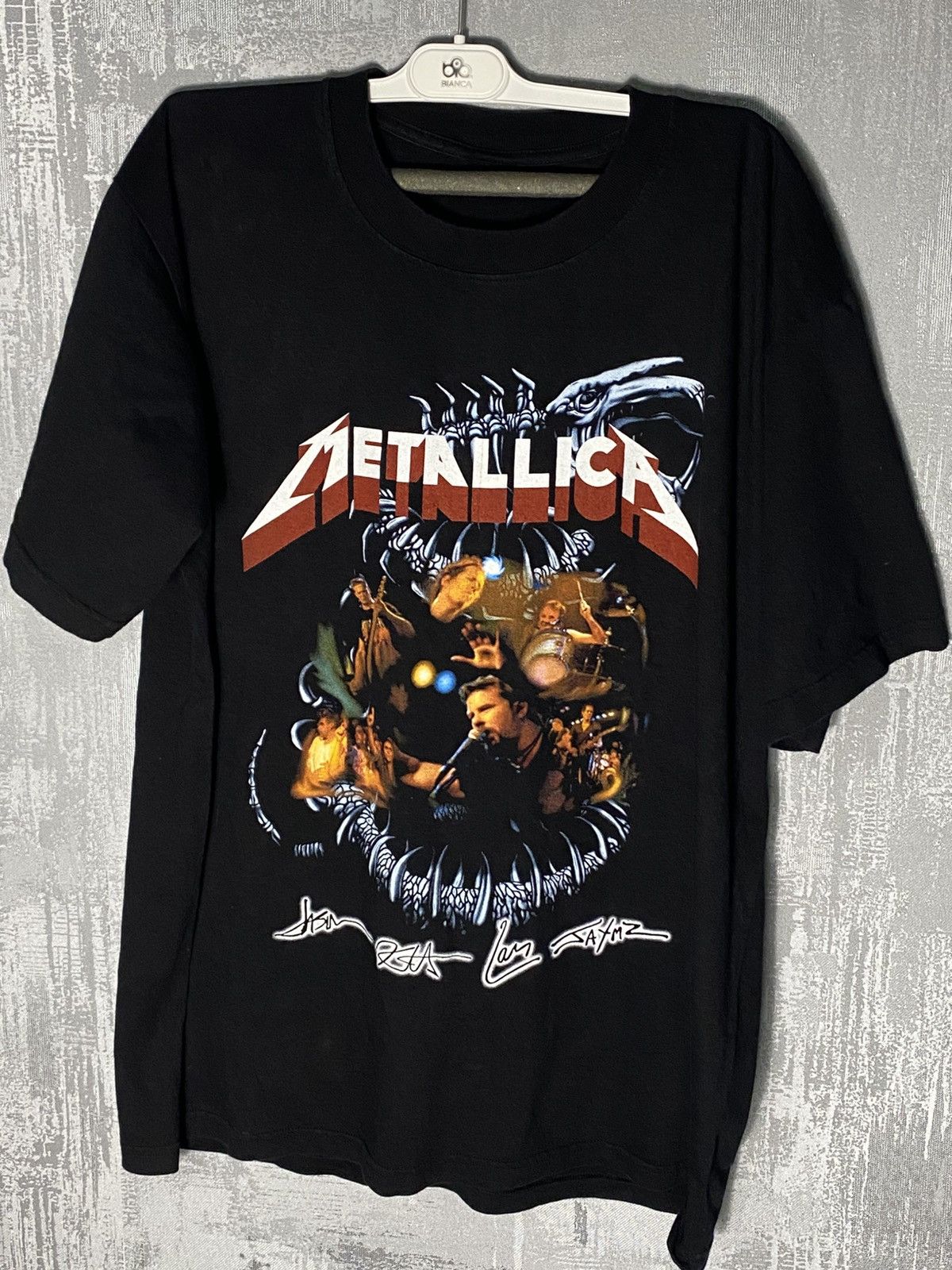 Metallica × Vintage Vintage Y2K Metallica Rock T-shirt Snake Skull Logo Size US XL / EU 56 / 4 - 1 Thumbnail