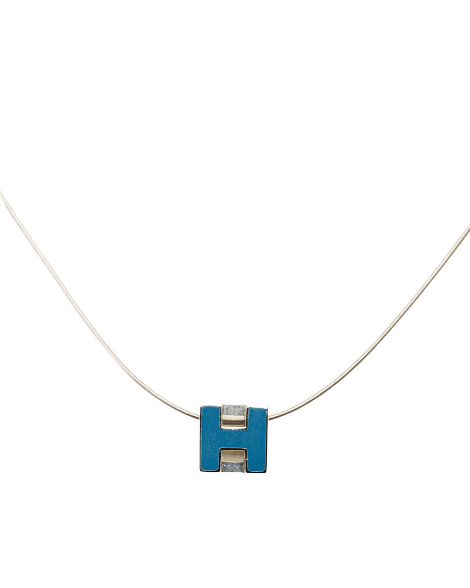 image of Cage Dh Pendant Necklace In Blue By Hermes, Women's