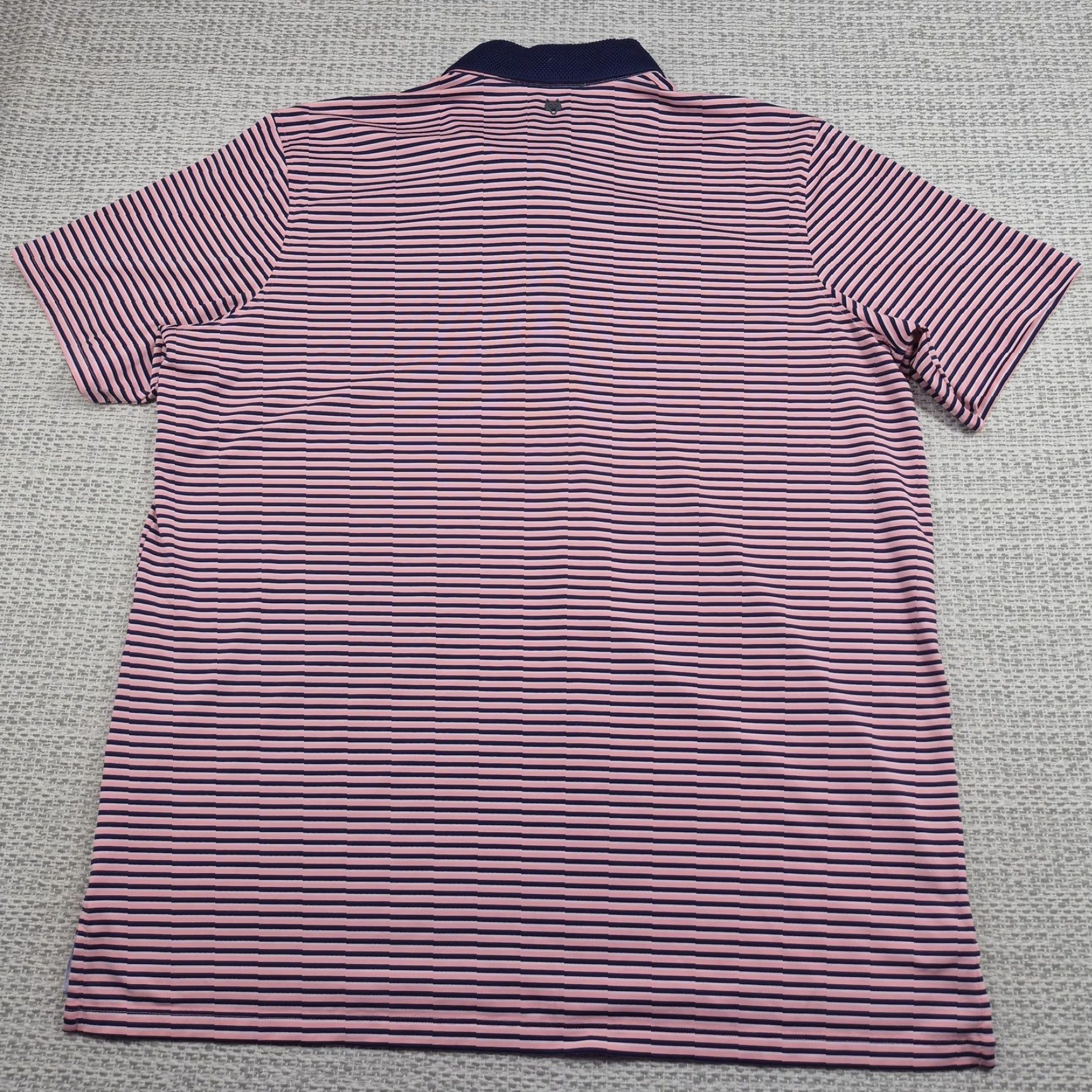 Vintage Greyson Polo Shirt Mens XL Pink Navy Stripe Knit Short Sleeve Golf Performance Size US XL / EU 56 / 4 - 6 Thumbnail