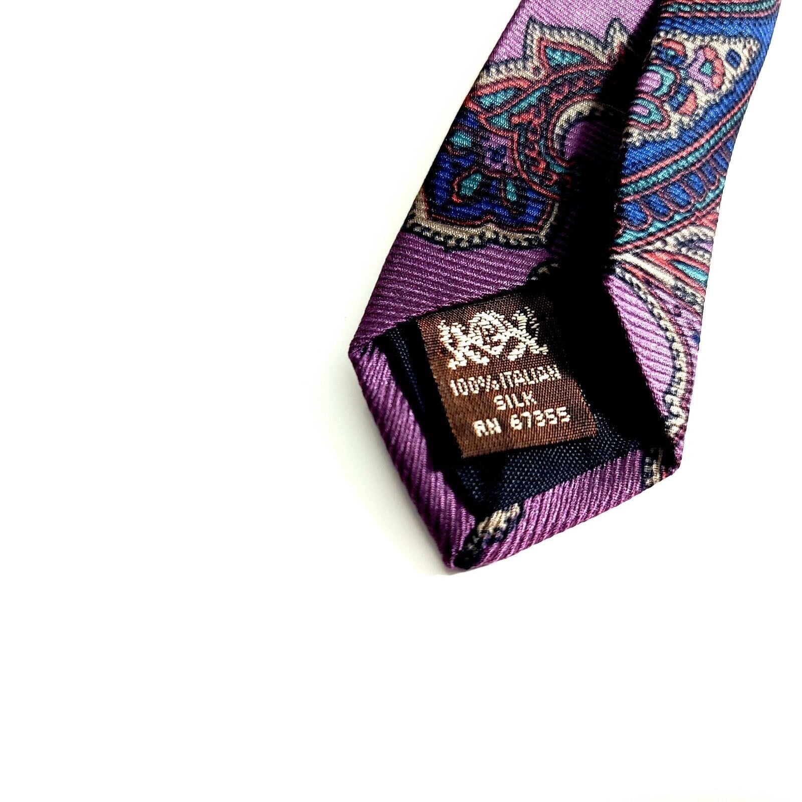 Designer Chuck Hines Barrington Purple Paisley Woven Silk Tie Size ONE SIZE - 4 Thumbnail