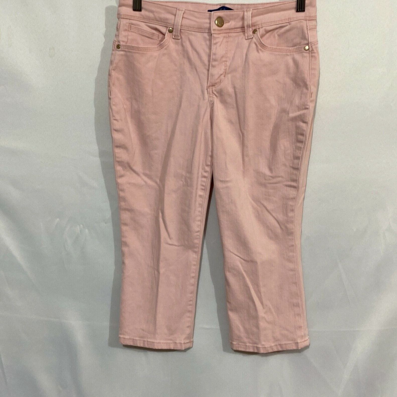 Vintage Bandolino Womens Pink Stretch Pockets Flat Front Straight Leg Capri Pants Sz 6P Size ONE SIZE - 1 Preview
