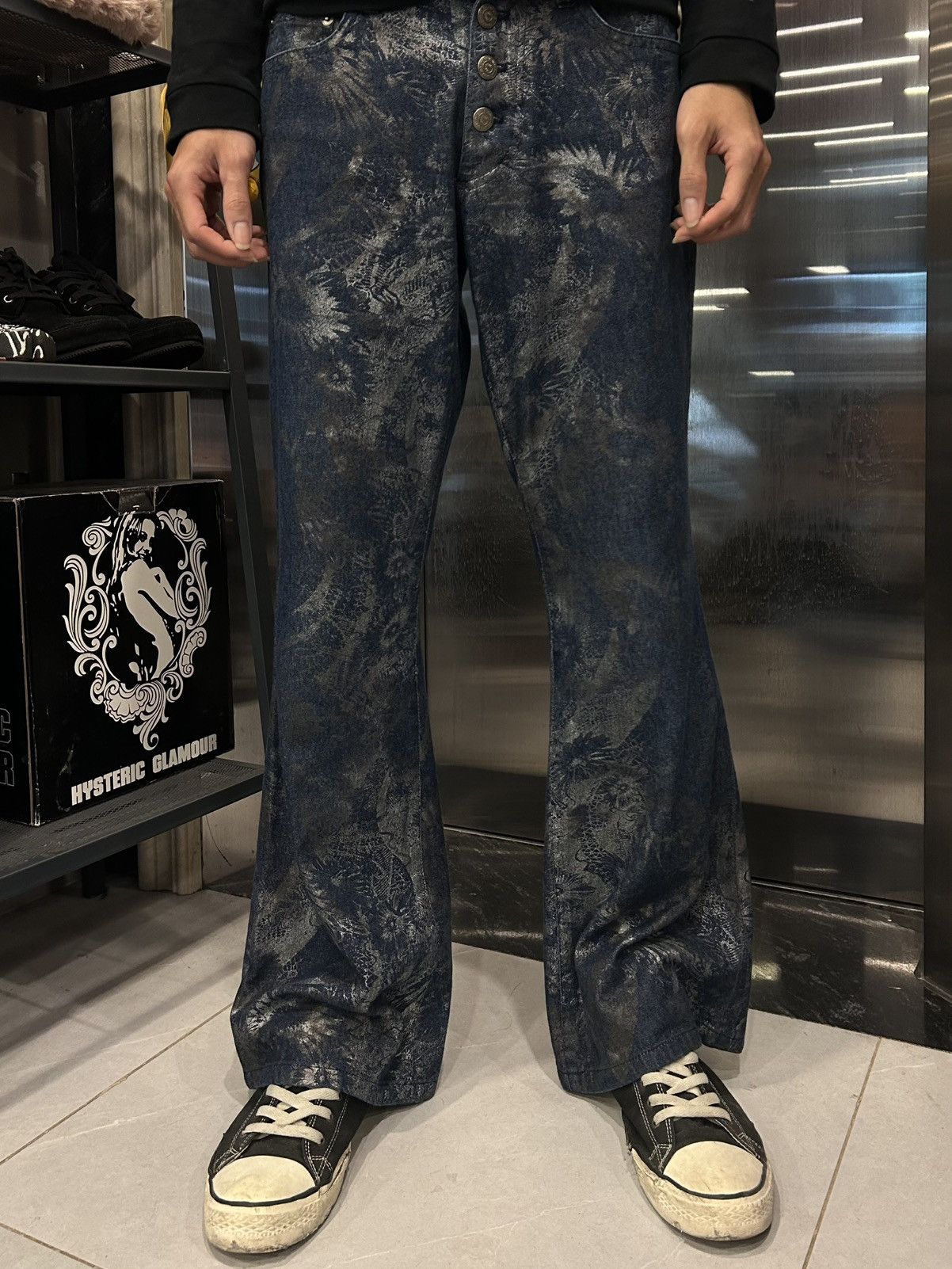 Tornado Mart Tornado Mart Snake Laser Engraved Denim Size US 29 - 1 Thumbnail