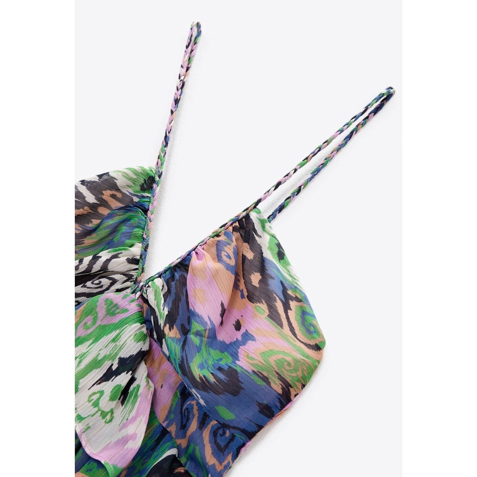 Other Zara Lingerie Style Print Dress NWT NEW Size L / US 10 / IT 46 - 3 Thumbnail