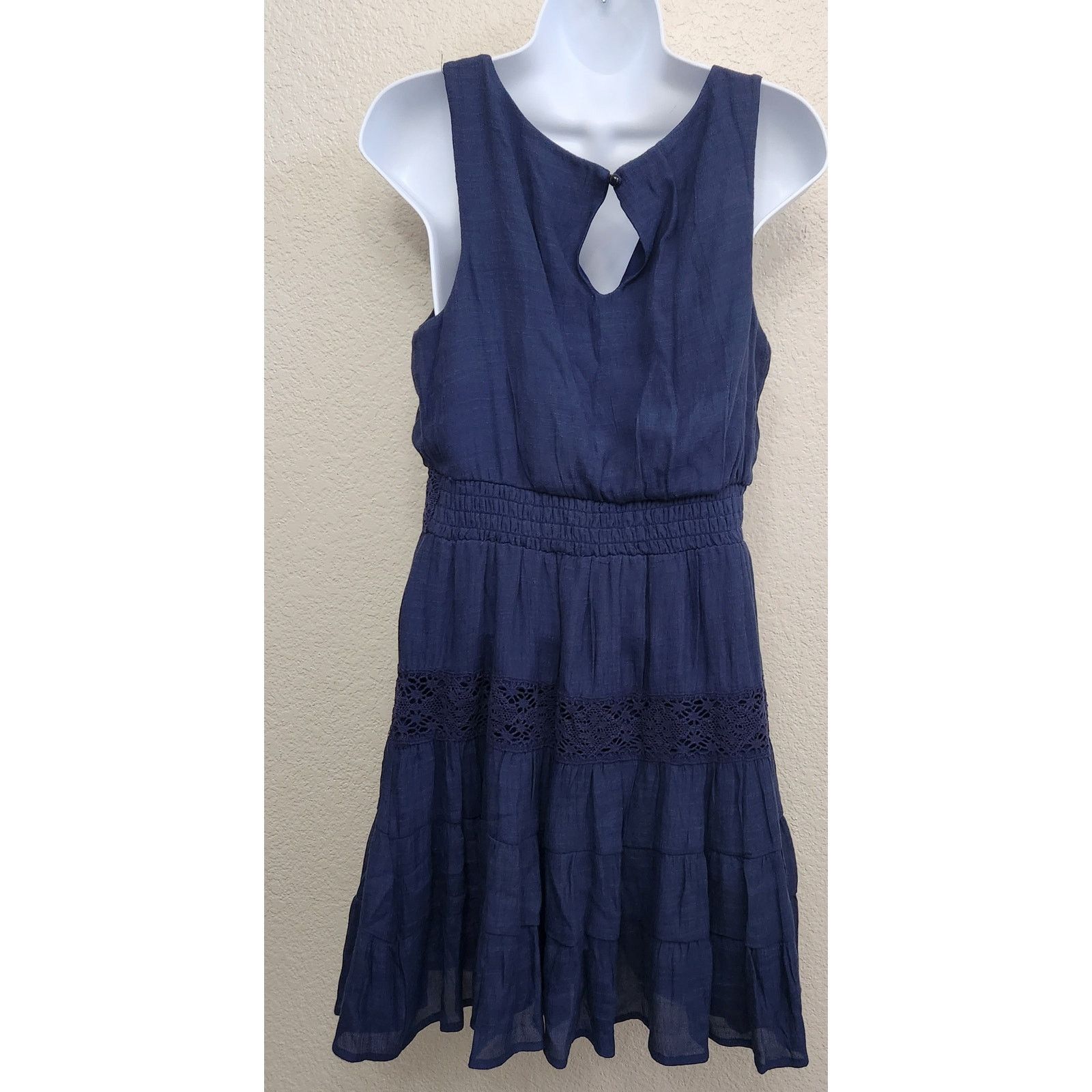 Other Lily Rose Blue Lace Crochet Insert Sleeveless Mini Dress M Size M / US 6-8 / IT 42-44 - 4 Thumbnail
