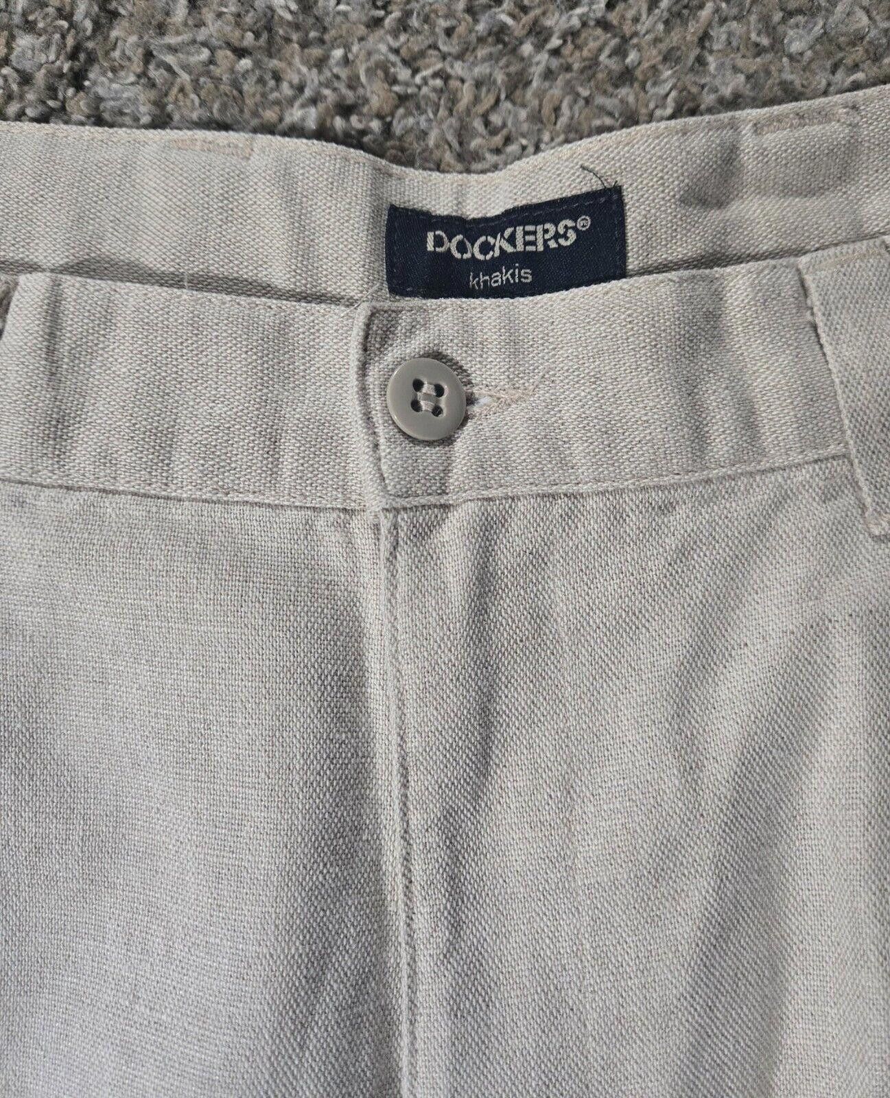Dockers Tan Linen Blend Dockers Khakis Pleated Front Shorts 34 Size US 34 / EU 50 - 5 Thumbnail