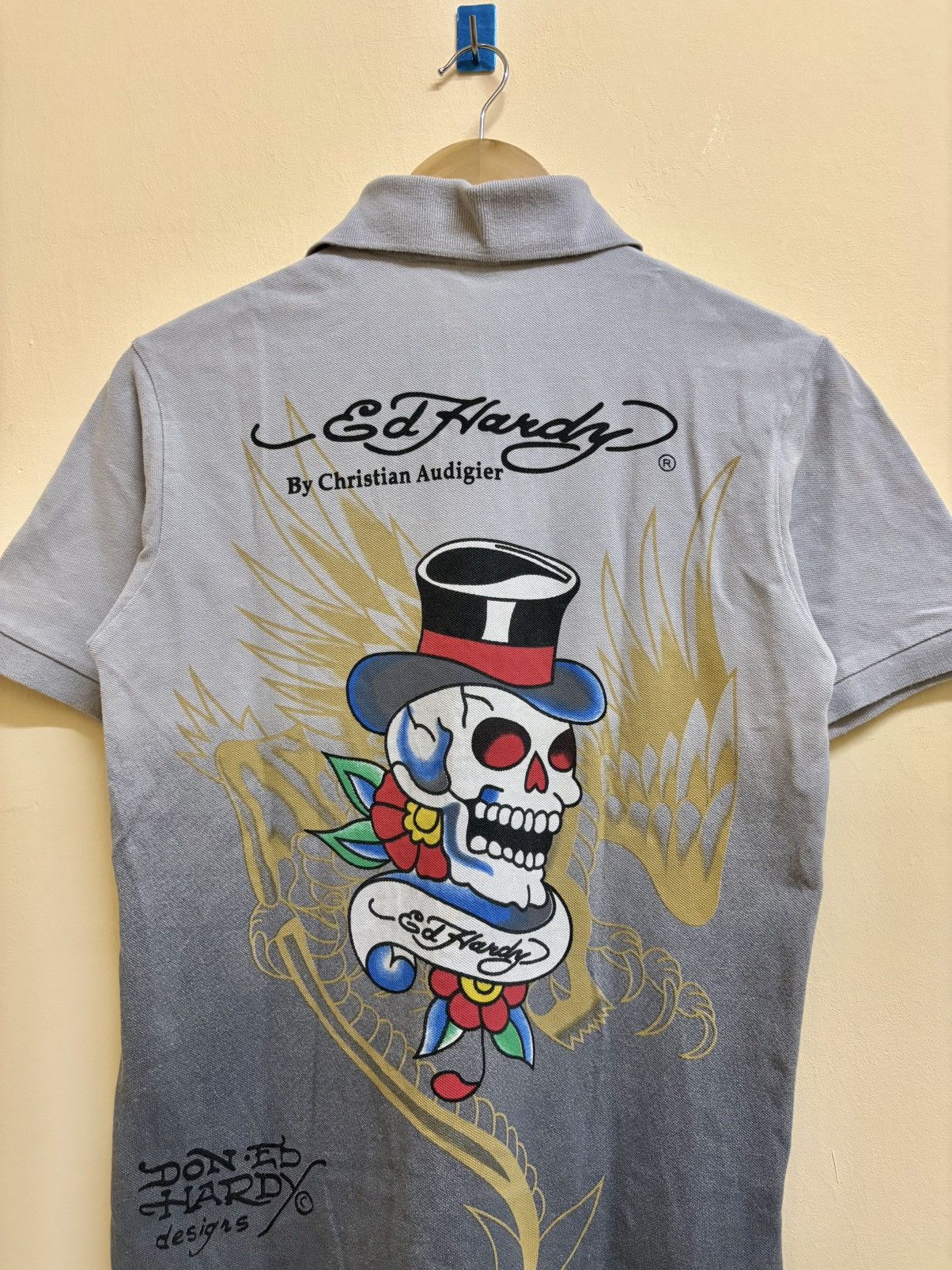 Ed Hardy Vintage Y2k Ed Hardy By Christian Audigier Skull Tiger Polo Size US M / EU 48-50 / 2 - 3 Thumbnail