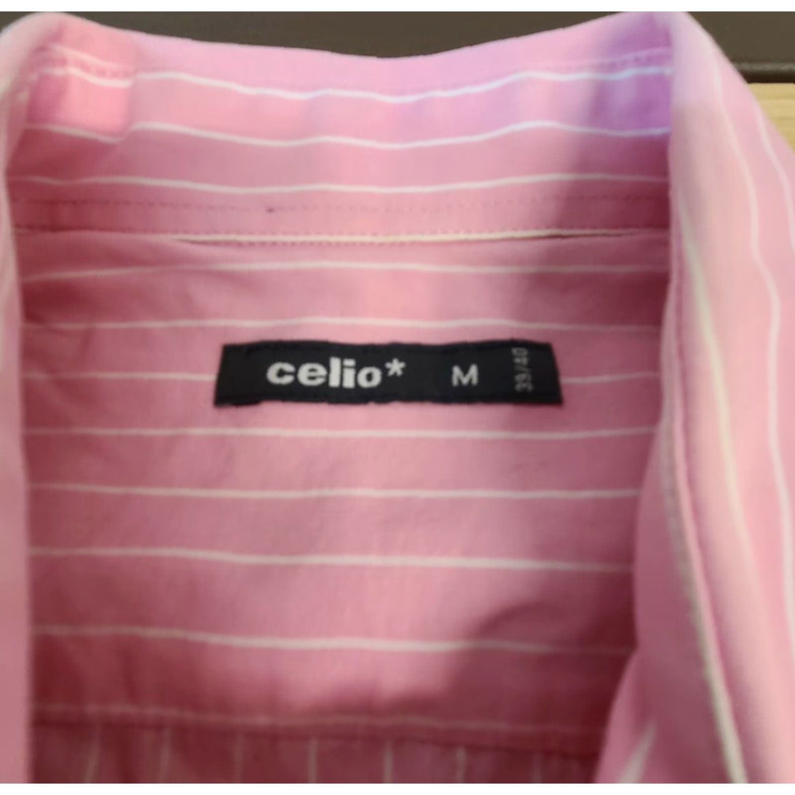 Celio Celio Shirt Button-Up Mens Long Sleeve Pink Medium M Button-Down Collar Shirt Size US M / EU 48-50 / 2 - 2 Thumbnail