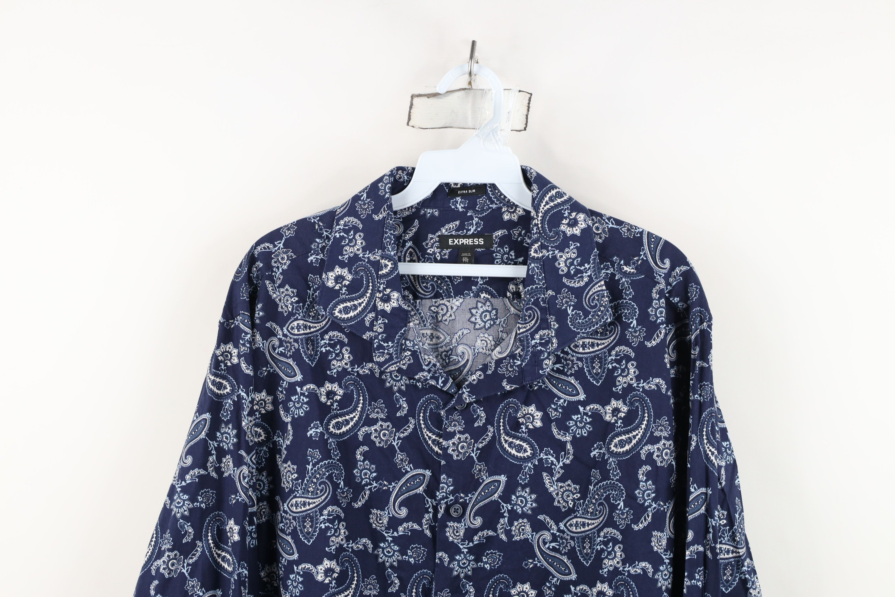 Express Express Slim Paisley Geometric Collared Button Shirt Cotton Size US XXL / EU 58 / 5 - 2 Thumbnail