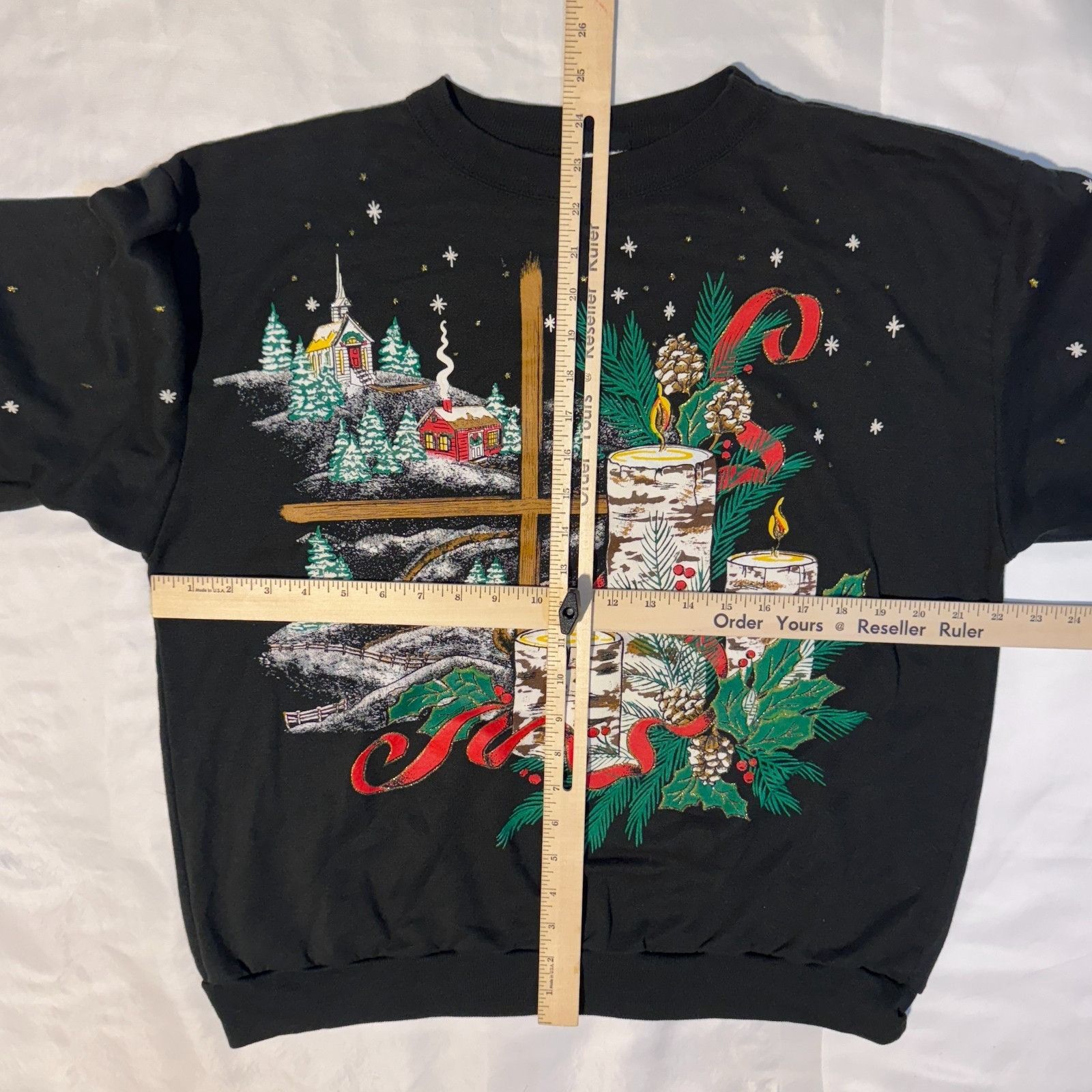 Other Vintage Holiday Time Christmas Cabin Candle Church Cross Swe Size M / US 6-8 / IT 42-44 - 6 Thumbnail