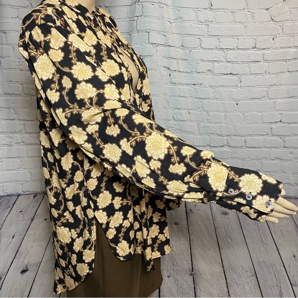 Free People NWT New $128 Free People Mia Floral Print Tie Neck Tunic To Size M / US 6-8 / IT 42-44 - 4 Thumbnail