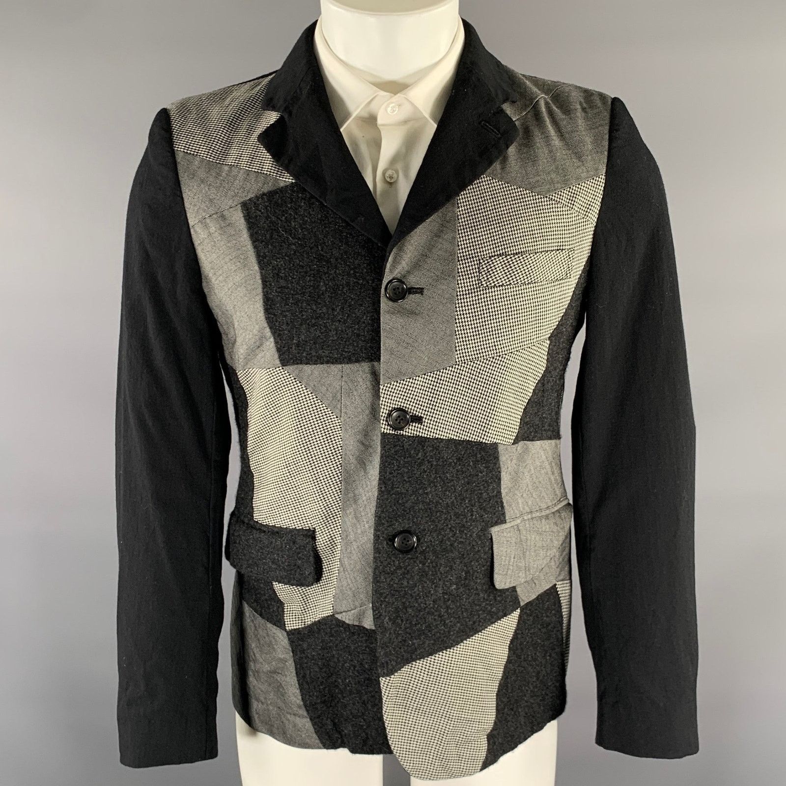 Comme des Garcons Black COMME des GARCONS BLACK Patchwork Sport Coat Size M Size 38R - 1 Thumbnail