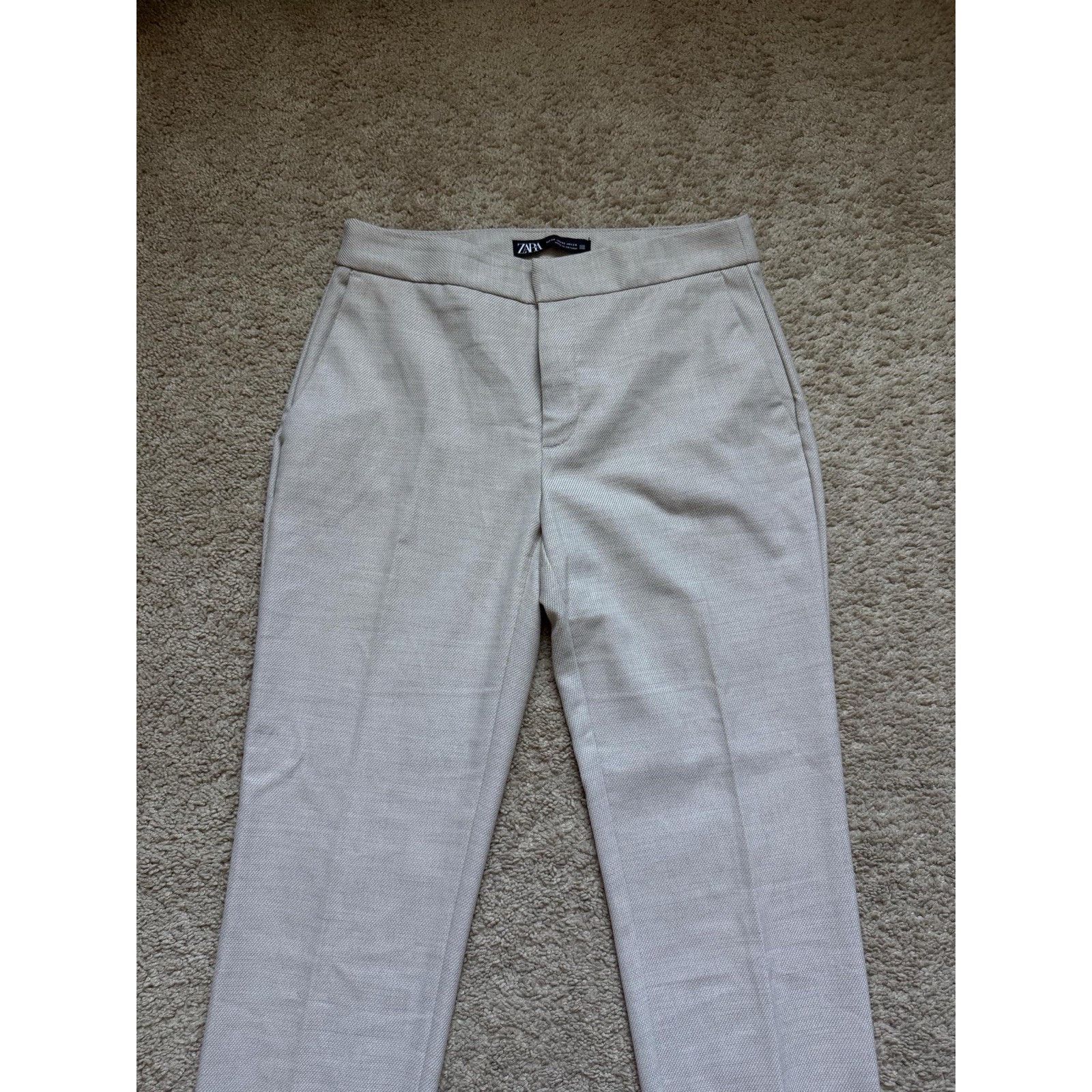 Zara Zara Dress Pants Trousers Beige Ankle Tapered Career Women 2 Size 26" / US 2 / IT 38 - 3 Thumbnail