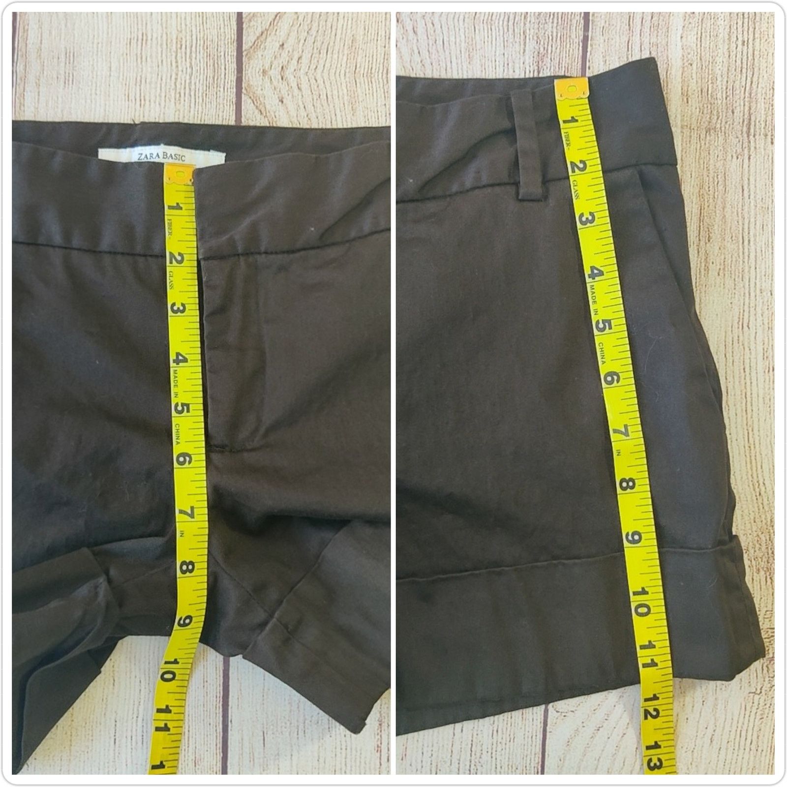 Zara Zara Basic cuffed black trouser shorts sz S Size 27" / US 4 / IT 40 - 3 Thumbnail