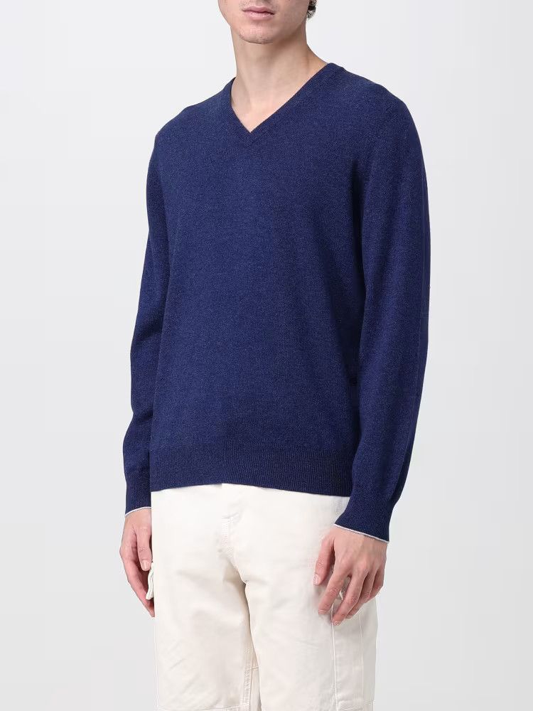 Brunello Cucinelli o1w1db10425 Cashmere Sweater in Dark Blue Size US S / EU 44-46 / 1 - 4 Thumbnail