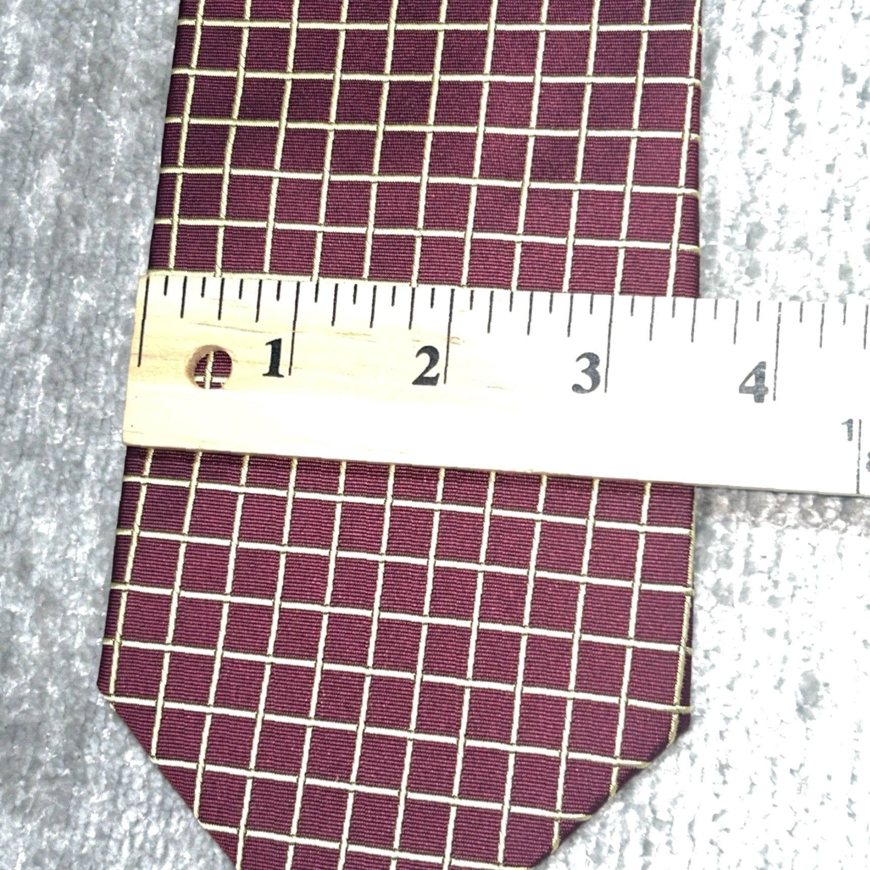 Brooks Brothers Brooks Brothers Makers Maroon Gold Check Silk Neck Tie USA 57 X 3.5 Men Tie One Size Red Silk Logo Vintage No Size ONE SIZE - 5 Thumbnail