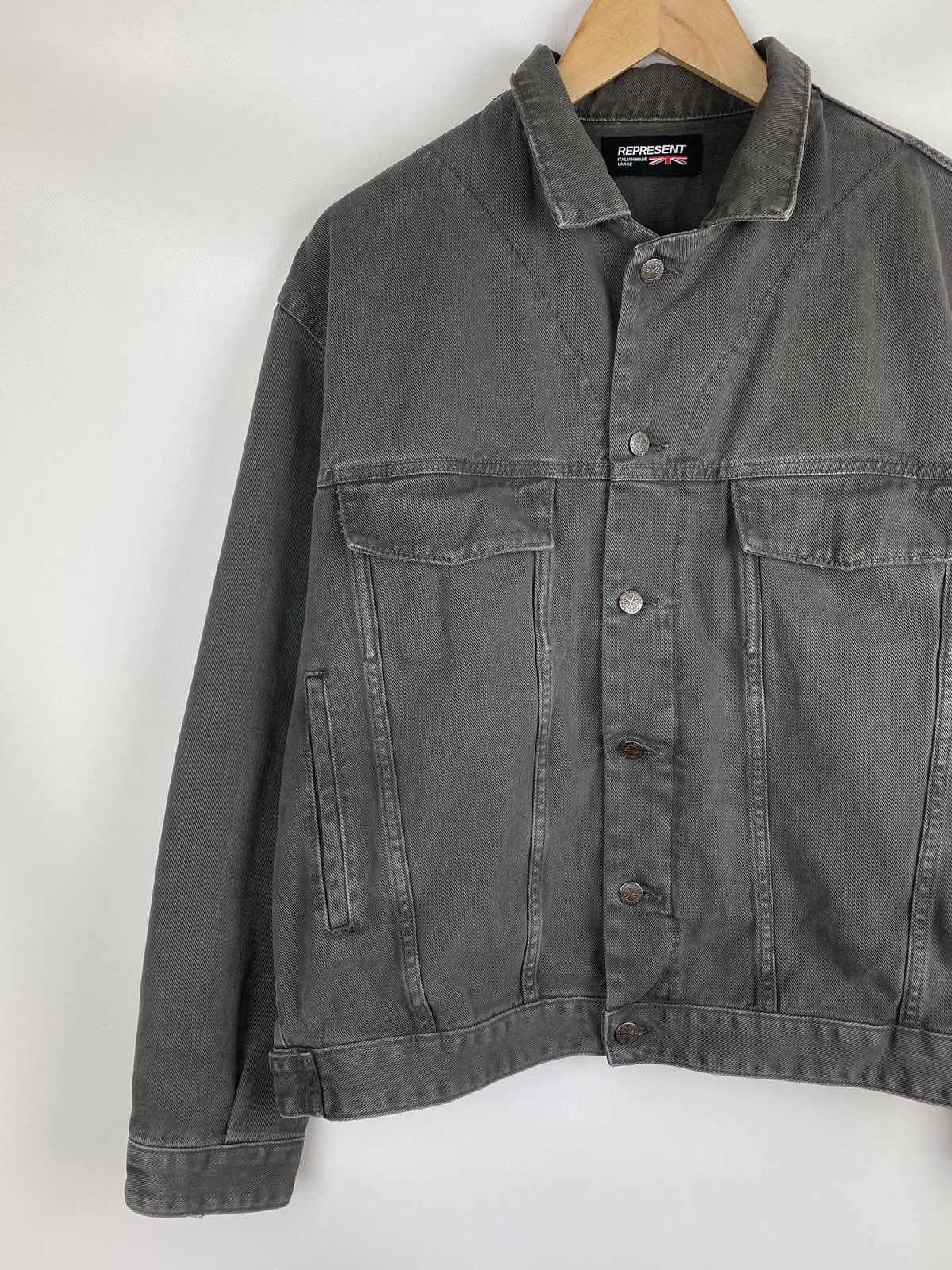 Represent Clo. Represent Clo. Spread collar men’s smoke denim jacket size L Size US L / EU 52-54 / 3 - 2 Thumbnail
