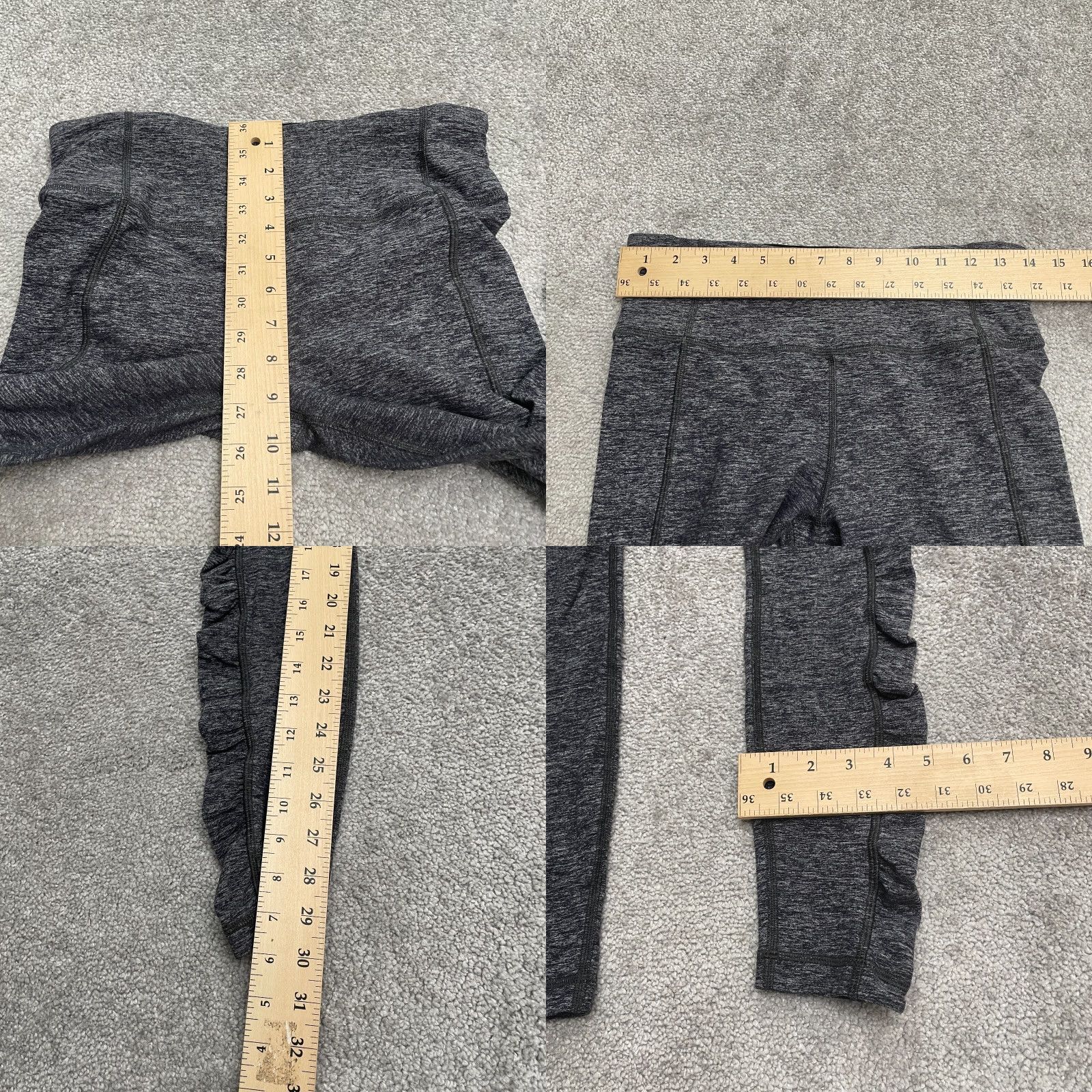 Lululemon VINTAGE Lululemon Ruched Compression Leggings Womens 8 Dark Gray Active Yoga Gym 28x29 Size 30" / US 8 / IT 44 - 8 Thumbnail