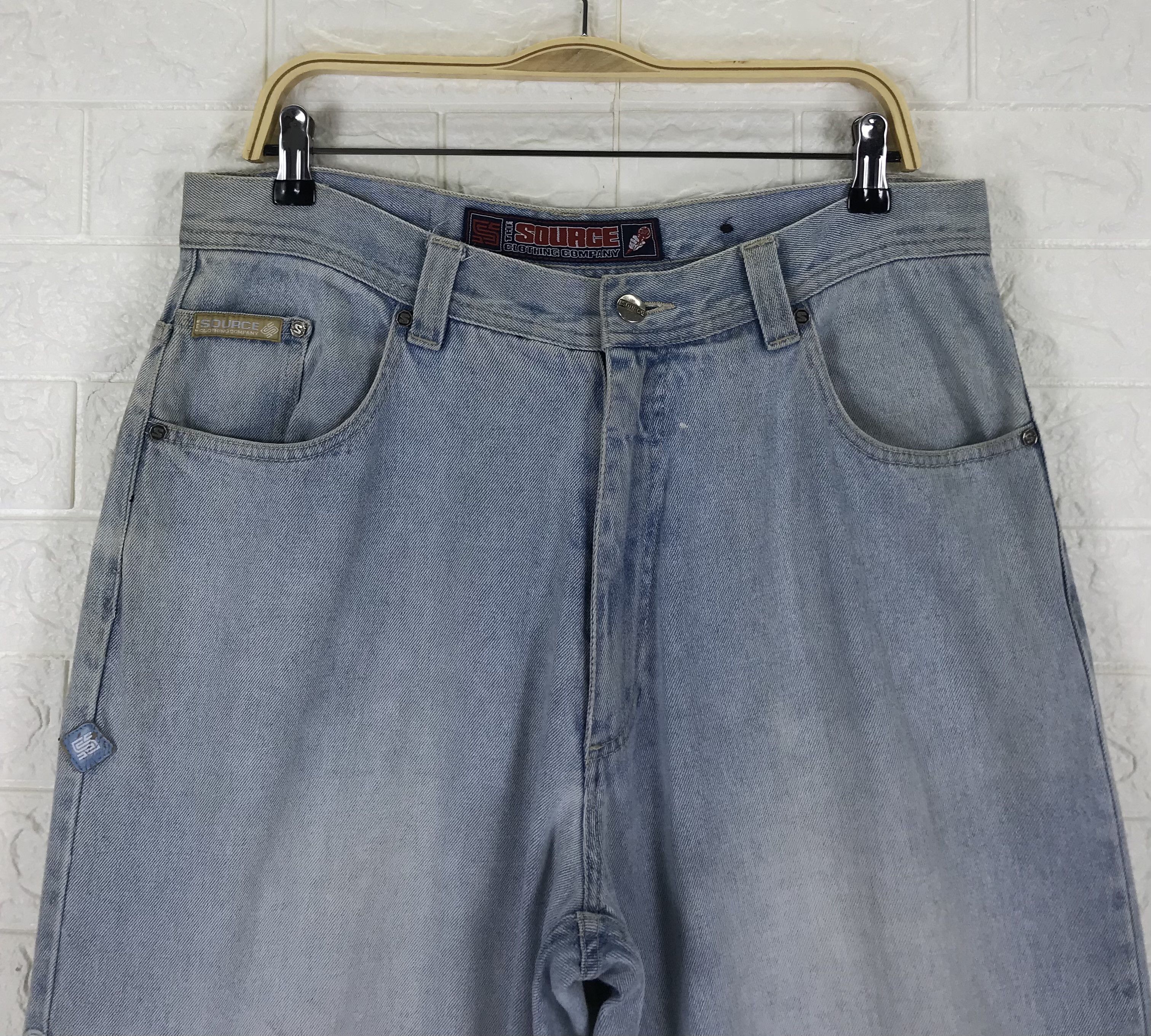 Japanese Brand Vintage Source DNM Patched Wide Baggy Jeans Size US 34 / EU 50 - 2 Thumbnail