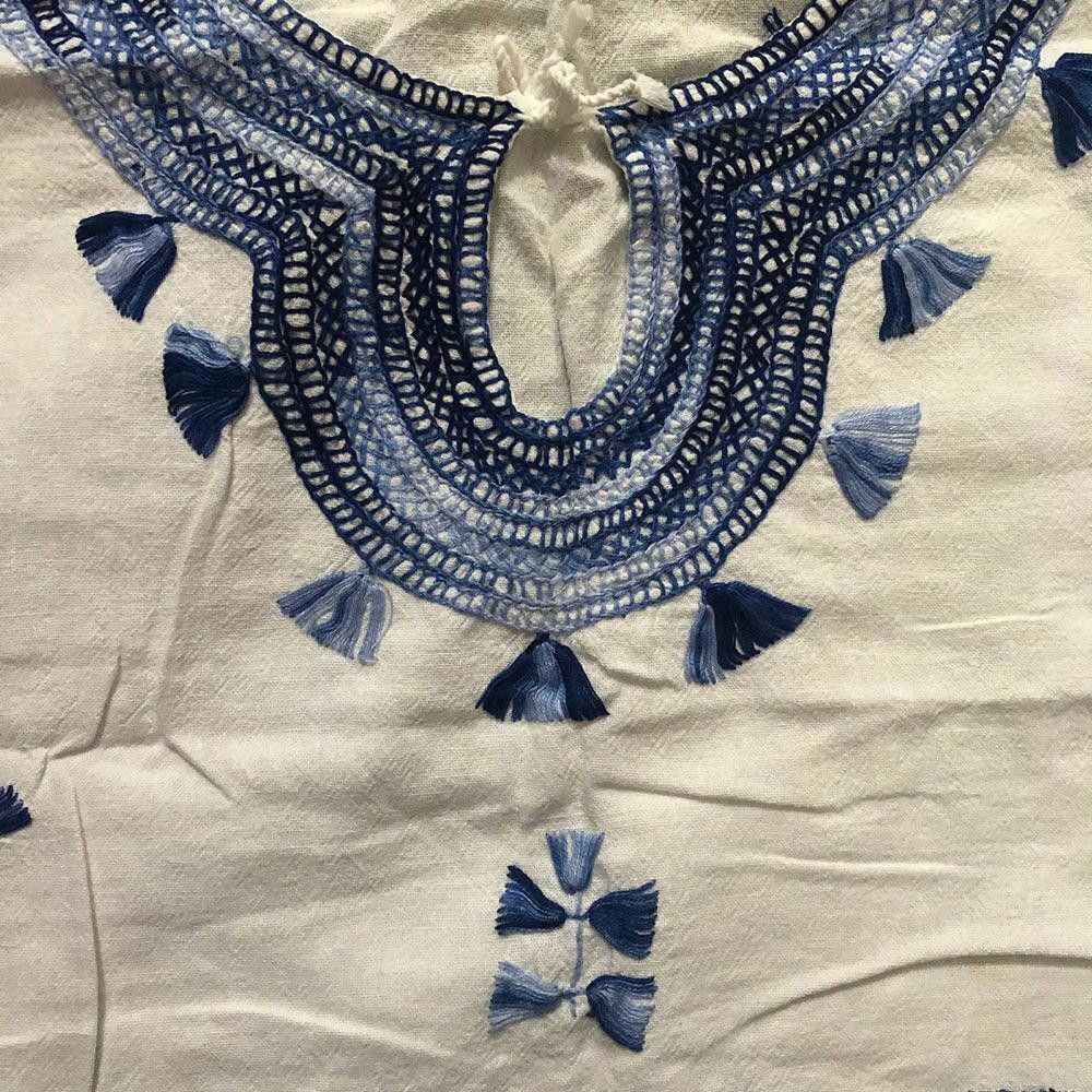 Designer New White Hand Made Bluse L Size L / US 10 / IT 46 - 6 Thumbnail