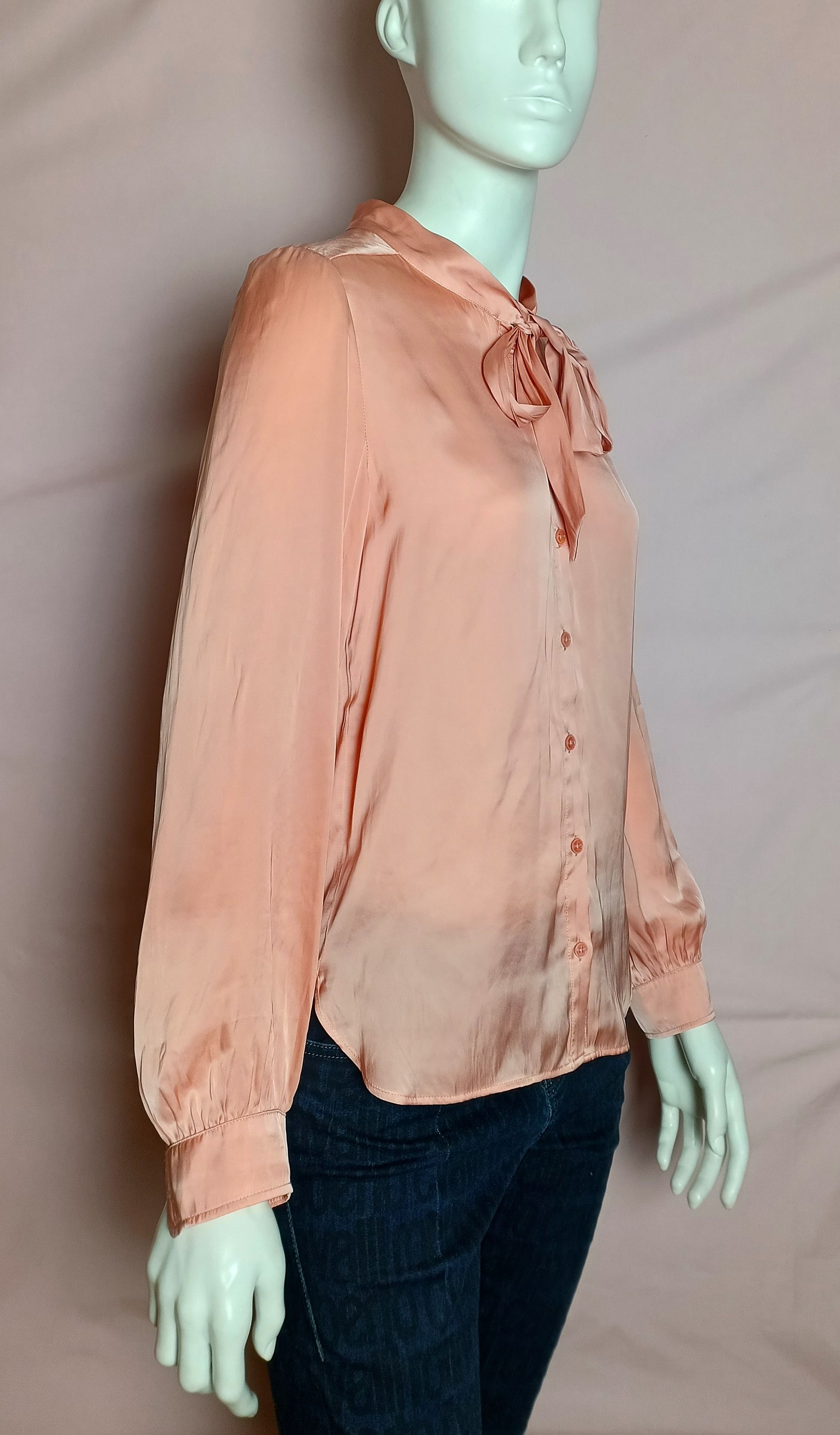 Zadig & Voltaire Zadig & Voltaire Tie-Neck Top Rose Taos Satin Blouse Size M / US 6-8 / IT 42-44 - 7 Thumbnail