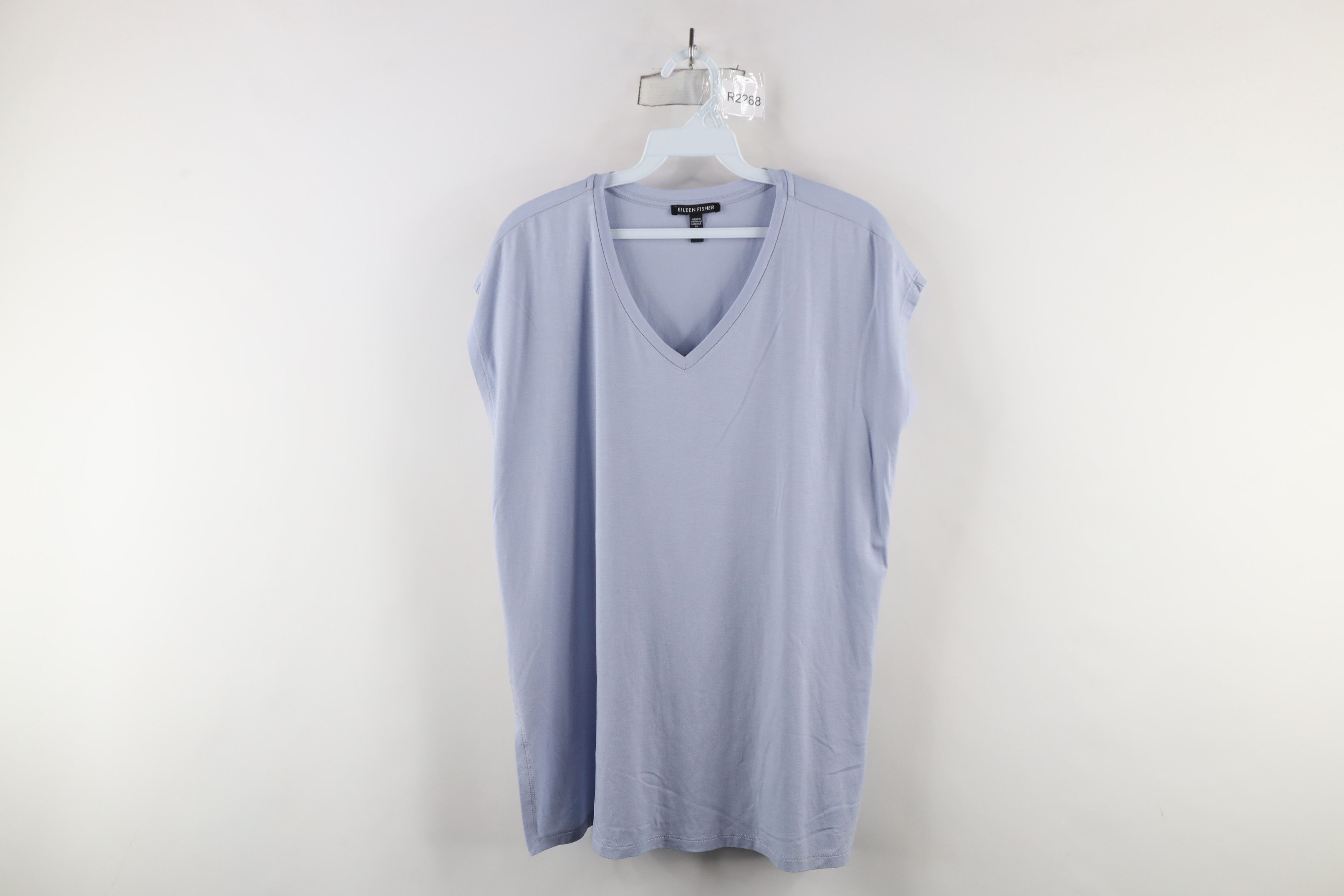 Eileen Fisher × Vintage Eileen Fisher Sleeveless Oversized Baggy T-Shirt Periwinkle Size XXS / US 00 / IT 34 - 1 Thumbnail