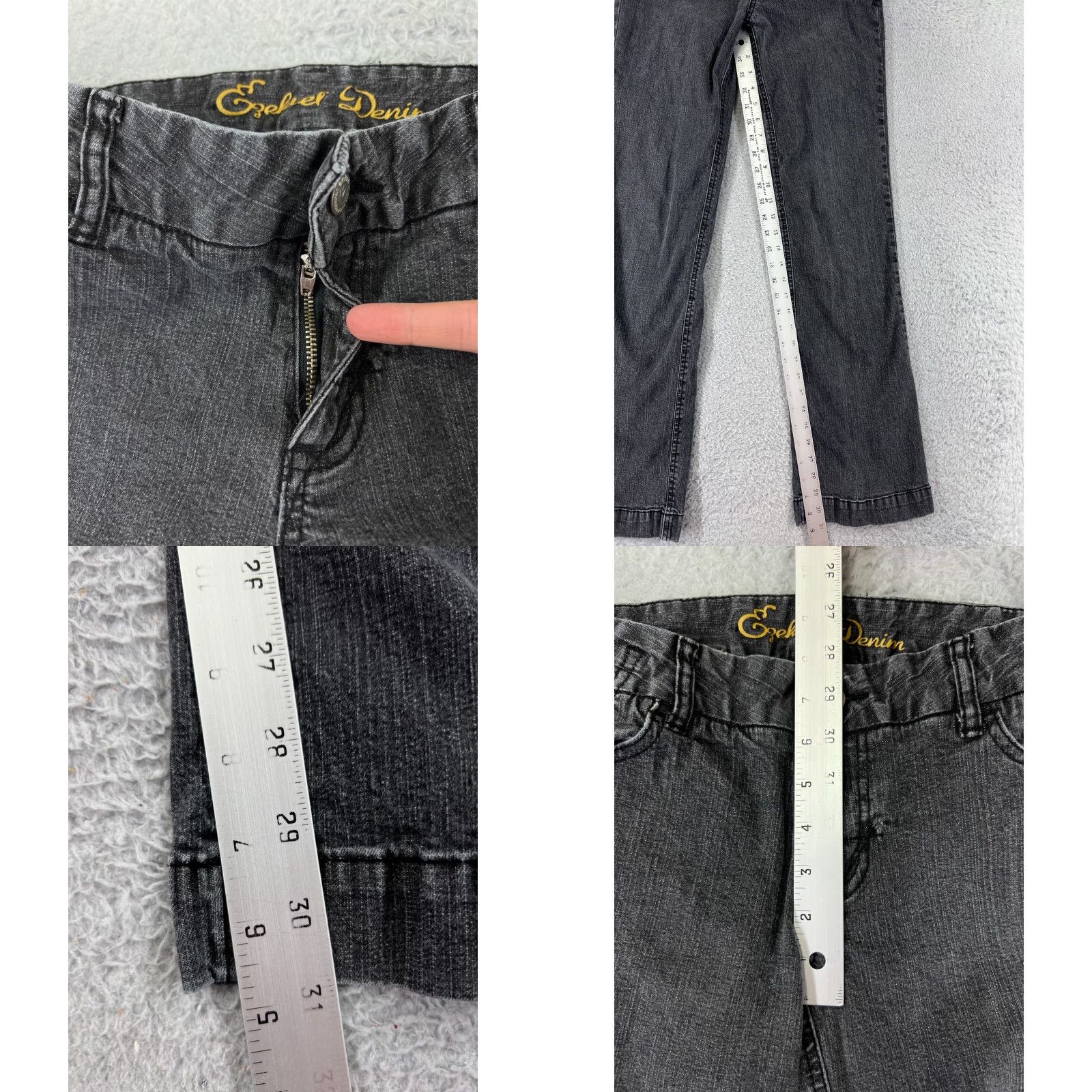 Vintage Ezekiel Womens Black Denim Jeans Bootcut 9 Slim Stretch Low Rise 5-Pocket Design Cotton Blend Size 30" / US 8 / IT 44 - 8 Thumbnail