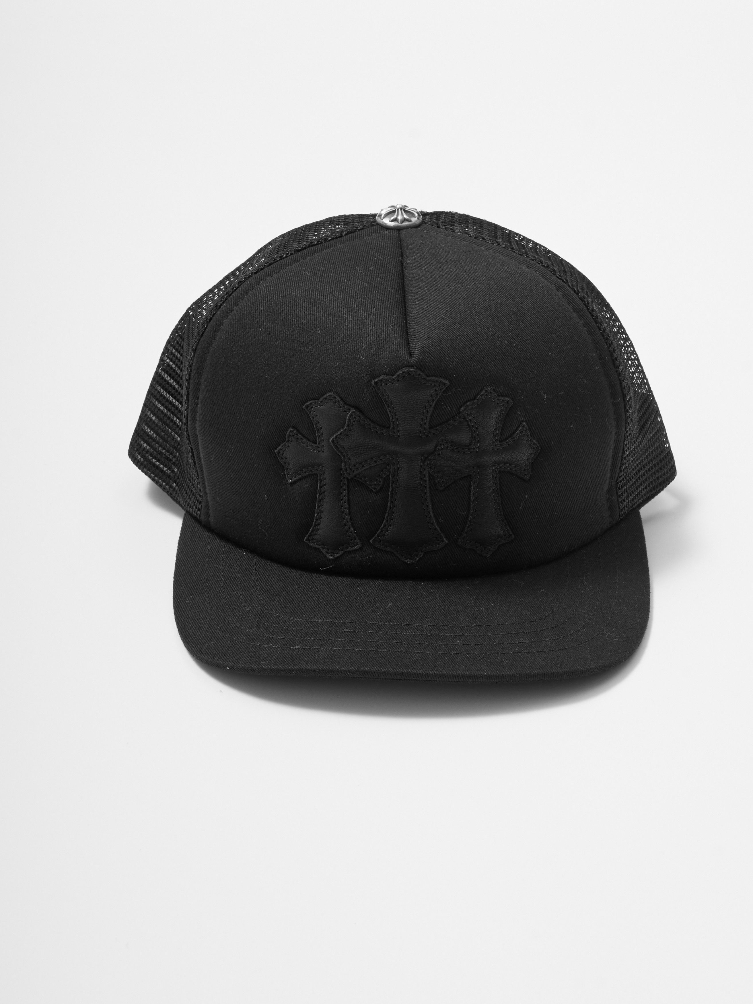 Chrome Hearts Chrome Hearts Cemetery Leather Patch Black Trucker Hat Size ONE SIZE - 3 Thumbnail