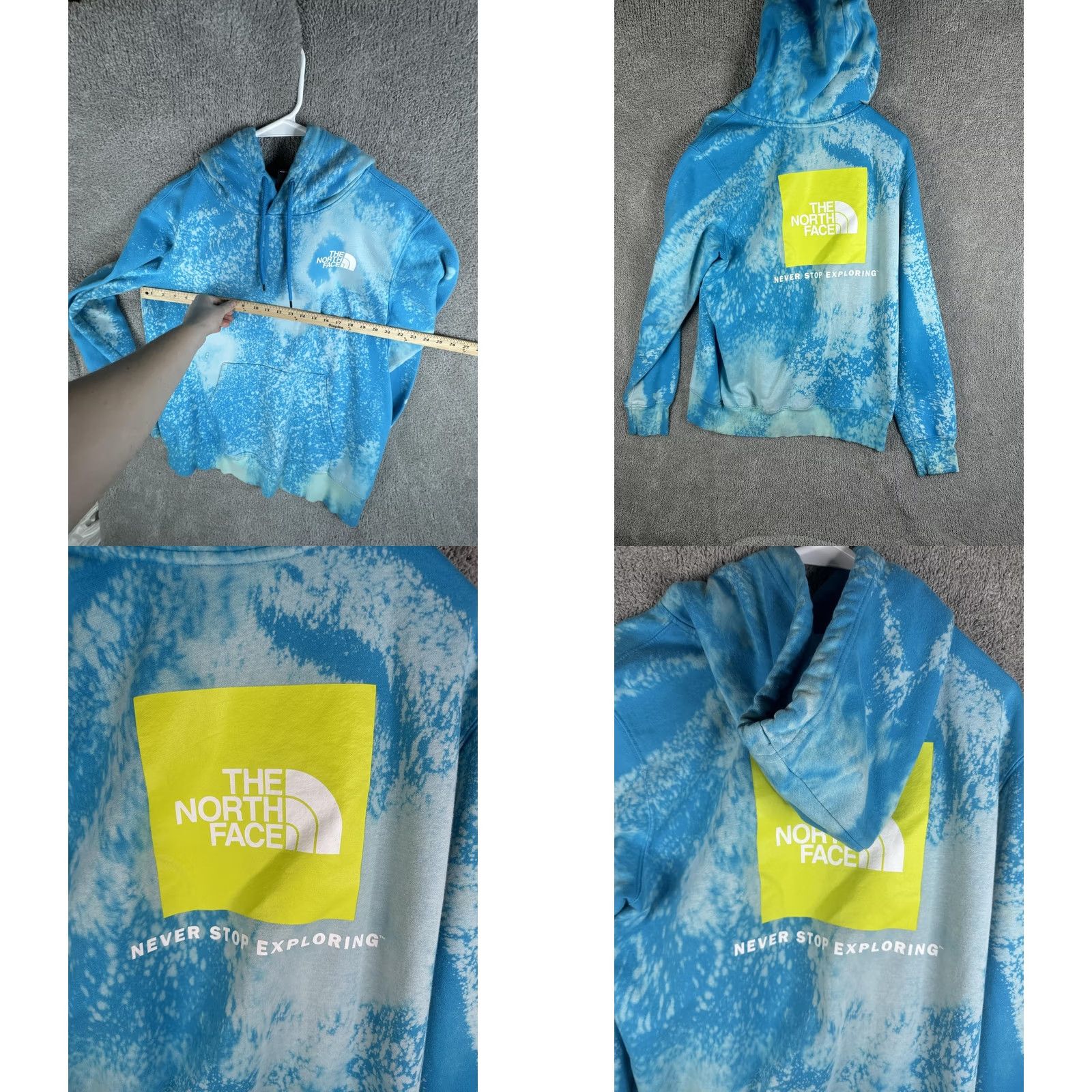 The North Face The North Face Hoodie Mens L Blue Tie Dye Graphic Print Never Stop Exploring Sweatshirt Pullover Hooded Size US L / EU 52-54 / 3 - 9 Thumbnail